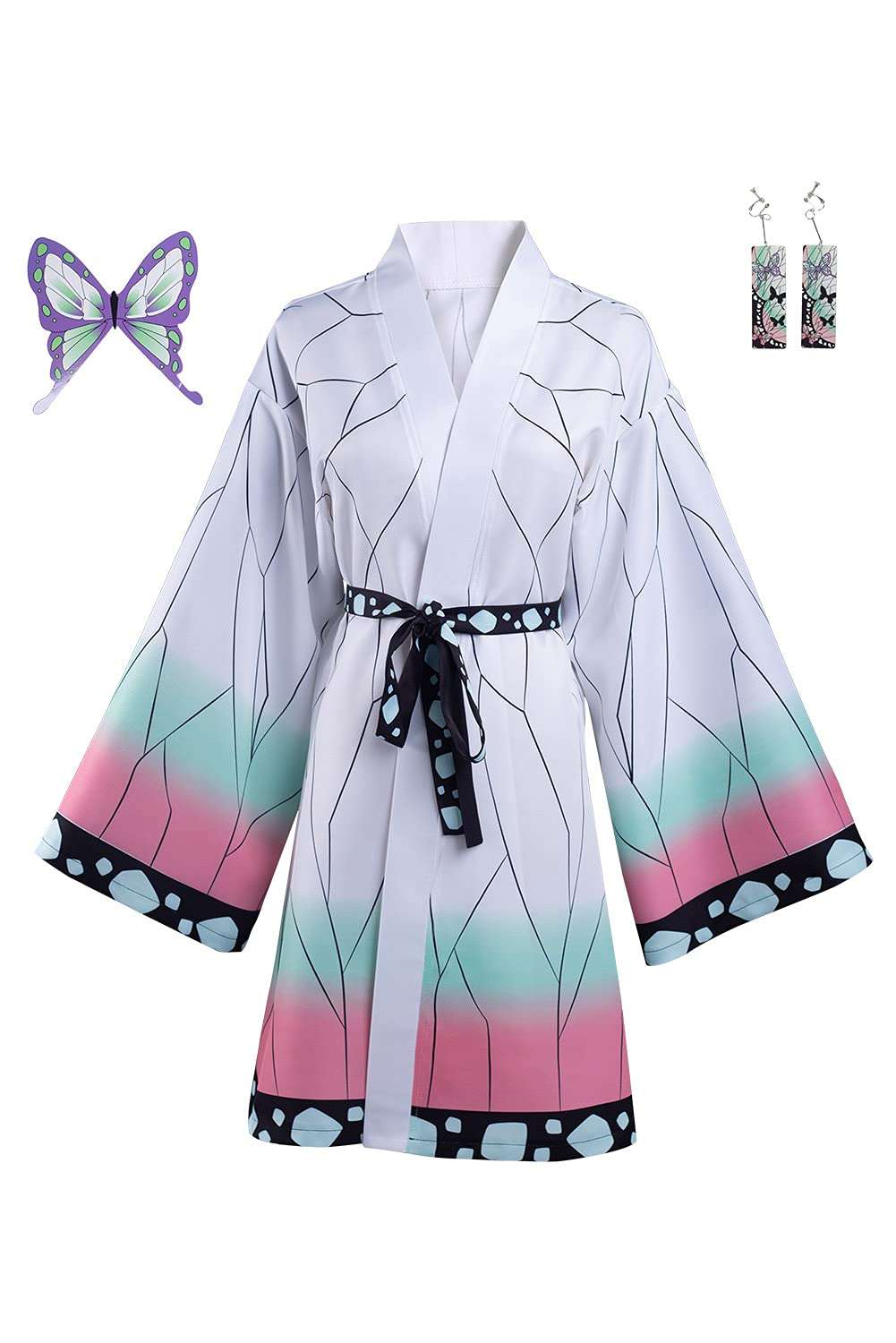 Haydory Women Kochou Shinobu/Agatsuma Zenitsu/Rengoku Kyoujurou Cloak Cosplay Costume Kimono Cape Robe Halloween Suit Adult - Image 3