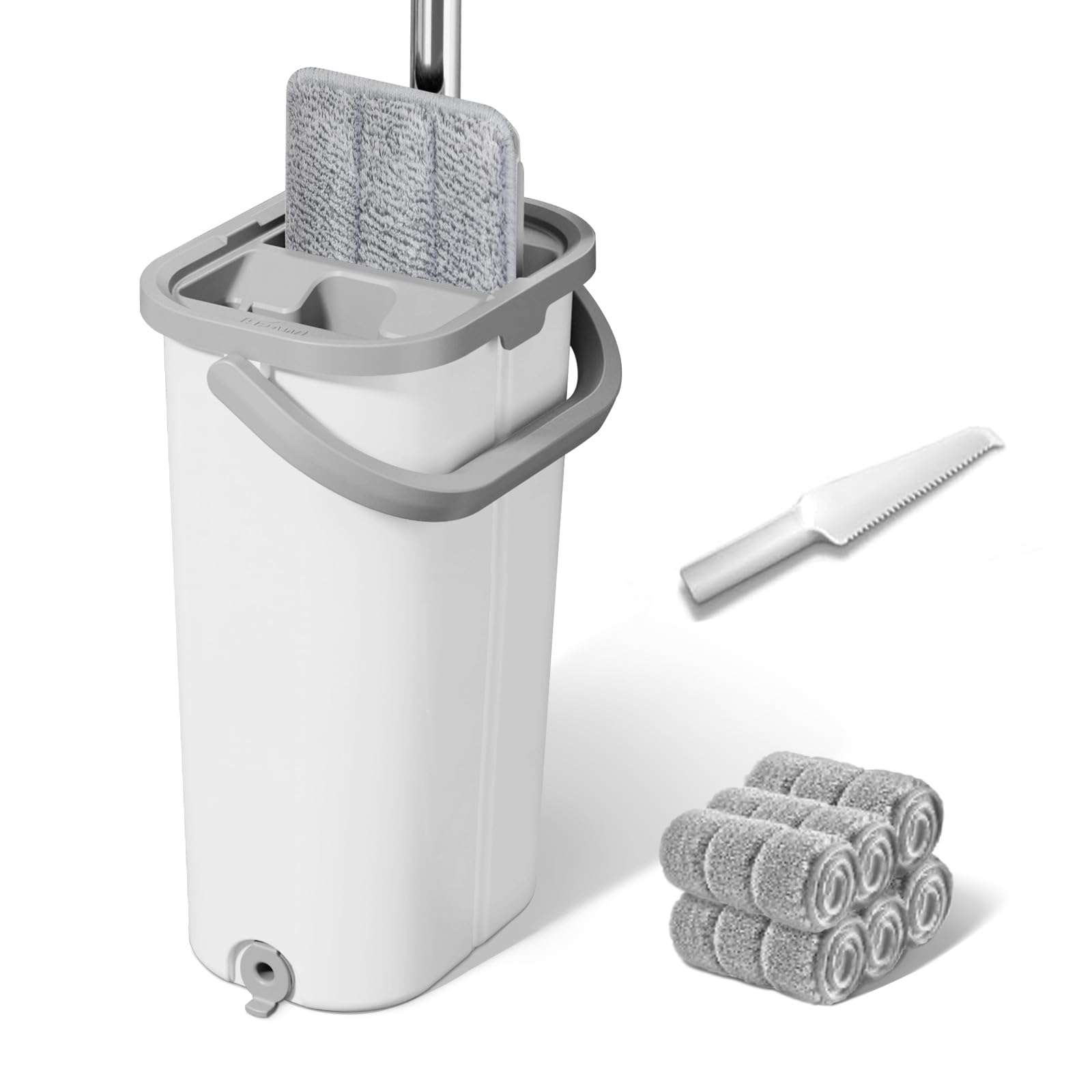 ZJSYJJ Mop and Bucket with Wringer Set: Wet Dry Separation System for Easy Floor Cleaning Rebound Head for Bathroom & Living Room Gift for Women - Image 1