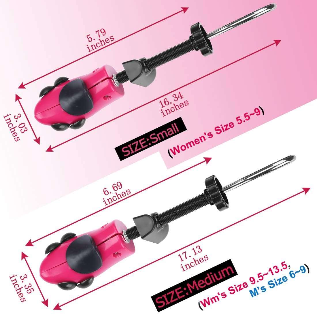 eachway Shoe Stretcher Shoe Trees,Adjustable Length & Width for Men and Women（For Women's 5.5-10 - Image 3