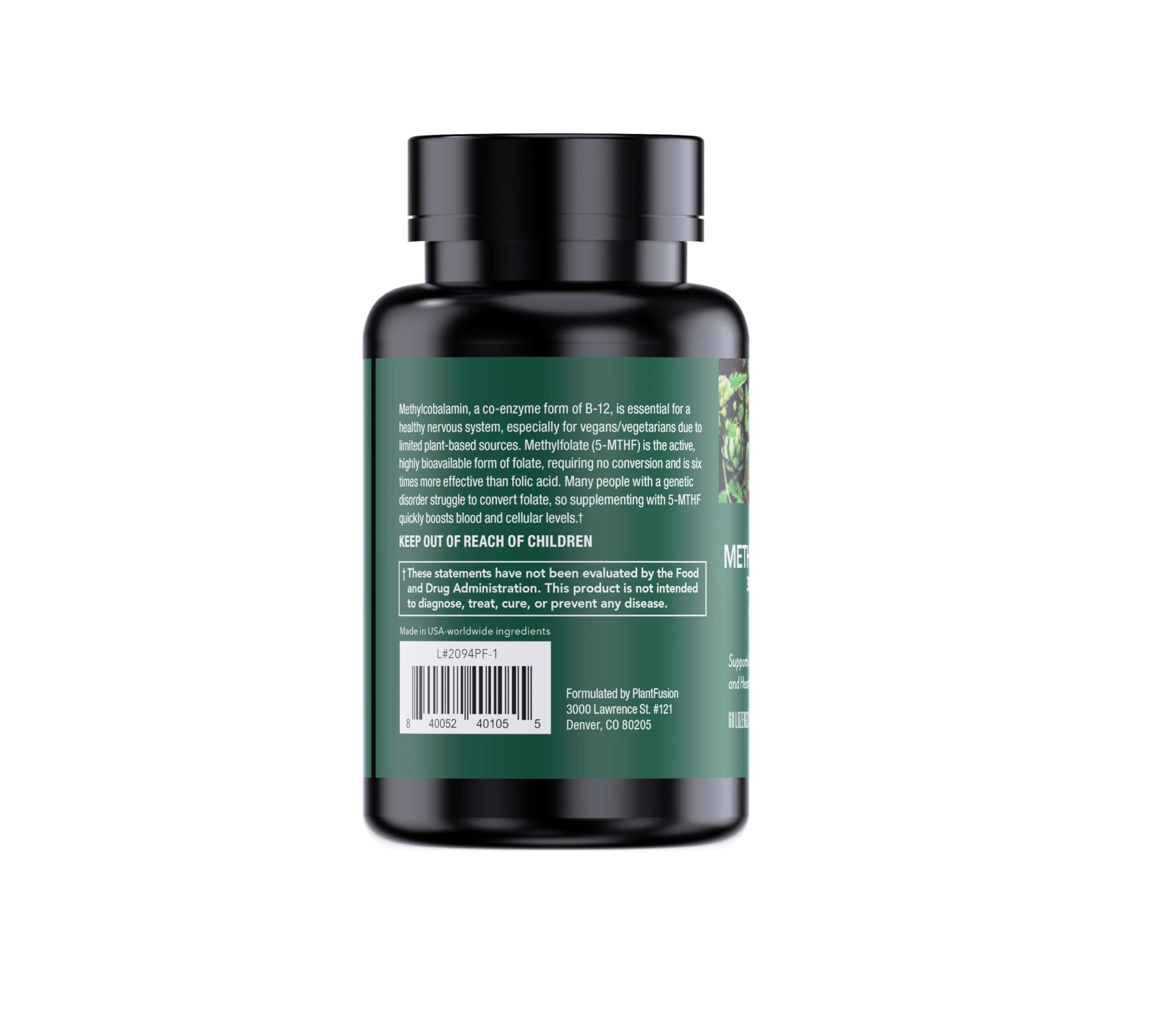 PlantFusion Methylated Vitamin B Complex – Vegan B12 3000mcg, Vegan Methylfolate (5-MTHF) 400mcg, B6 & TMG – Cherry-Flavored Lozenges – 60 Count - Image 6