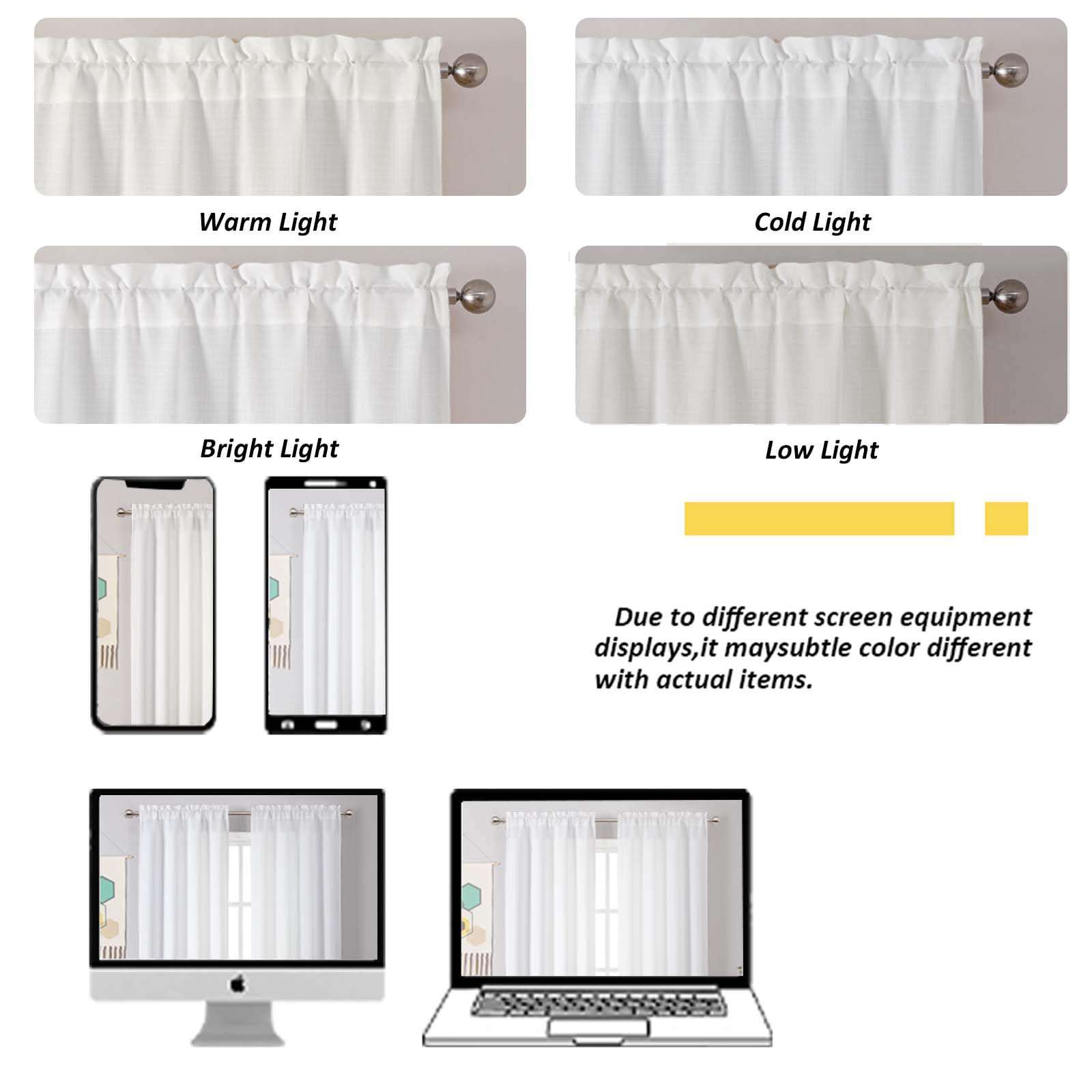 Chyhomenyc White Curtains 84 Inch Length 2 Panels Set, Faux Linen Textured Semi Light Filtering Soft Airy Farmhouse Curtain Drapes for Living Room Bedroom, Cortinas para Sala, 40Wx84L - Image 7