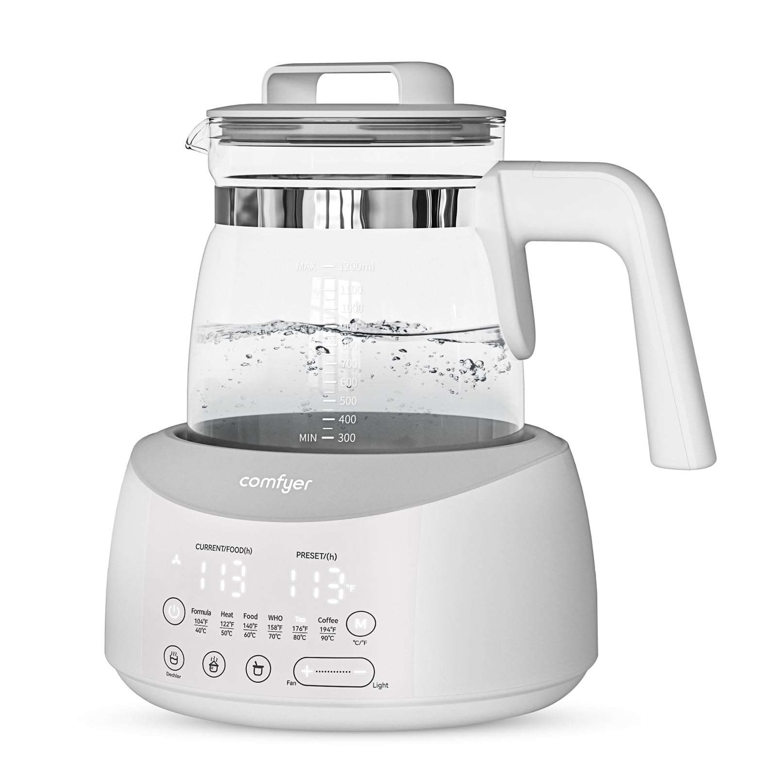 Bottle Warmer comfyer, Baby Bottle Warmer with Night Light & Faster Cooling Fan, Instantly Water Warmer, Tea Kettle Electric with 6 Temperature Control Presets, Feed Baby More Easier and Healthier - Image 1