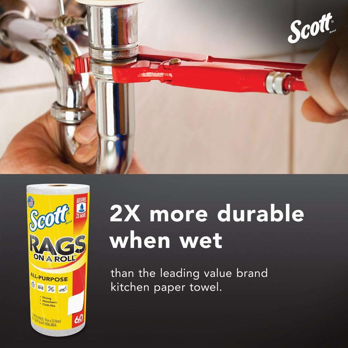 Scott Products White Paper Towels, 60 Count - Image 2