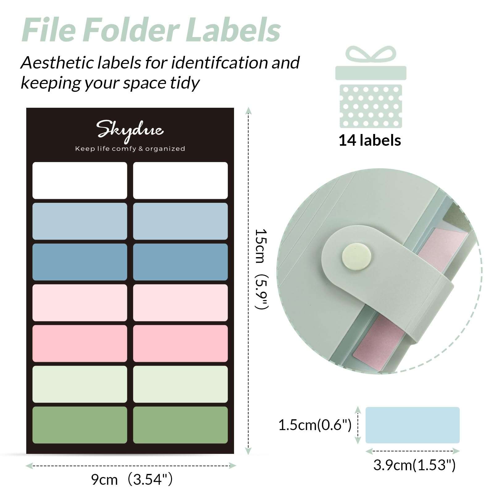 SKYDUE Expanding File Organizer with 8 Pockets, Accordion File Folders with Labels, Portable Document Paper Bill Receipt Organizer, Home College School Office Supplies, Letter Size,Light Green - Image 6