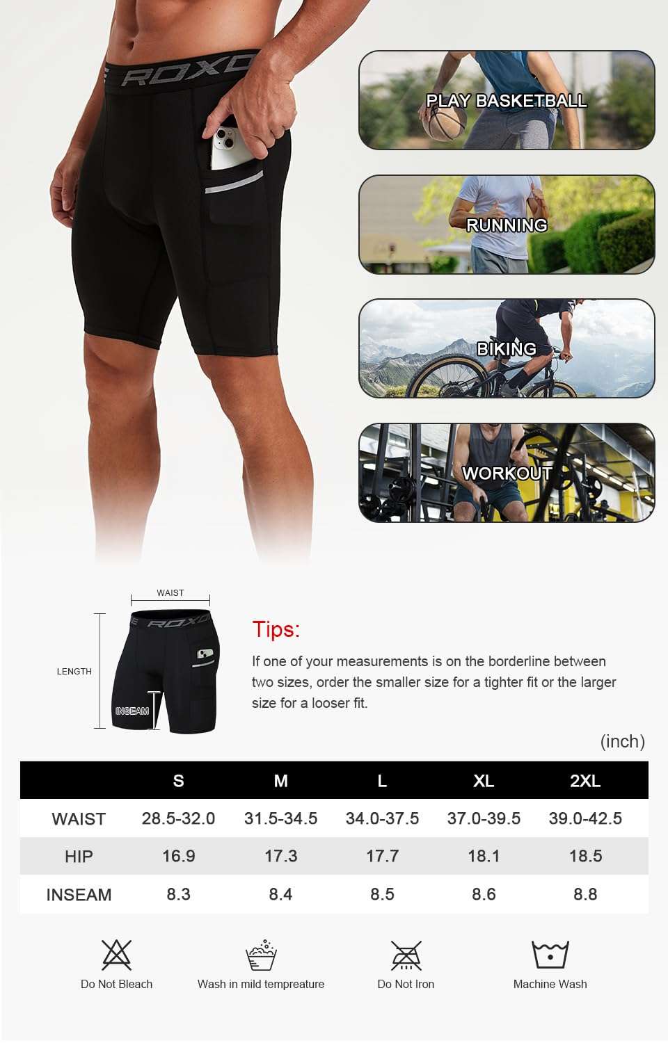 Roxdme 5 or 1 Pack Compression Shorts Men Spandex Sport Shorts Athletic Workout Running Tights Performance Underwear - Image 7