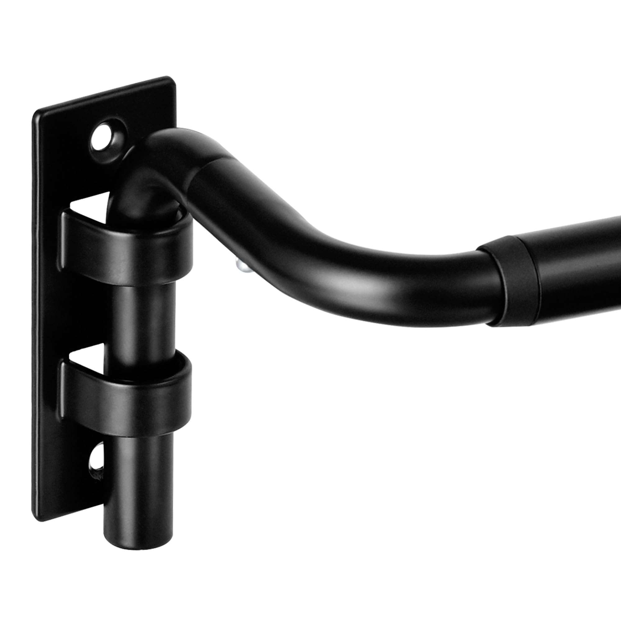 ENJOYBASICS Blackout Curtain rod for windows 48 to 84, 5/8 in Wrap Around Curtain Rods for Bedroom, Living Room, Adjustable from 30 to 86 Inches, Matte Black - Image 1