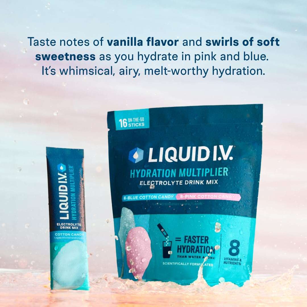 Liquid I.V.® Hydration Multiplier - Cotton Candy | Electrolyte Powder Drink Mix | 1 Pack (16 Servings) - Image 3