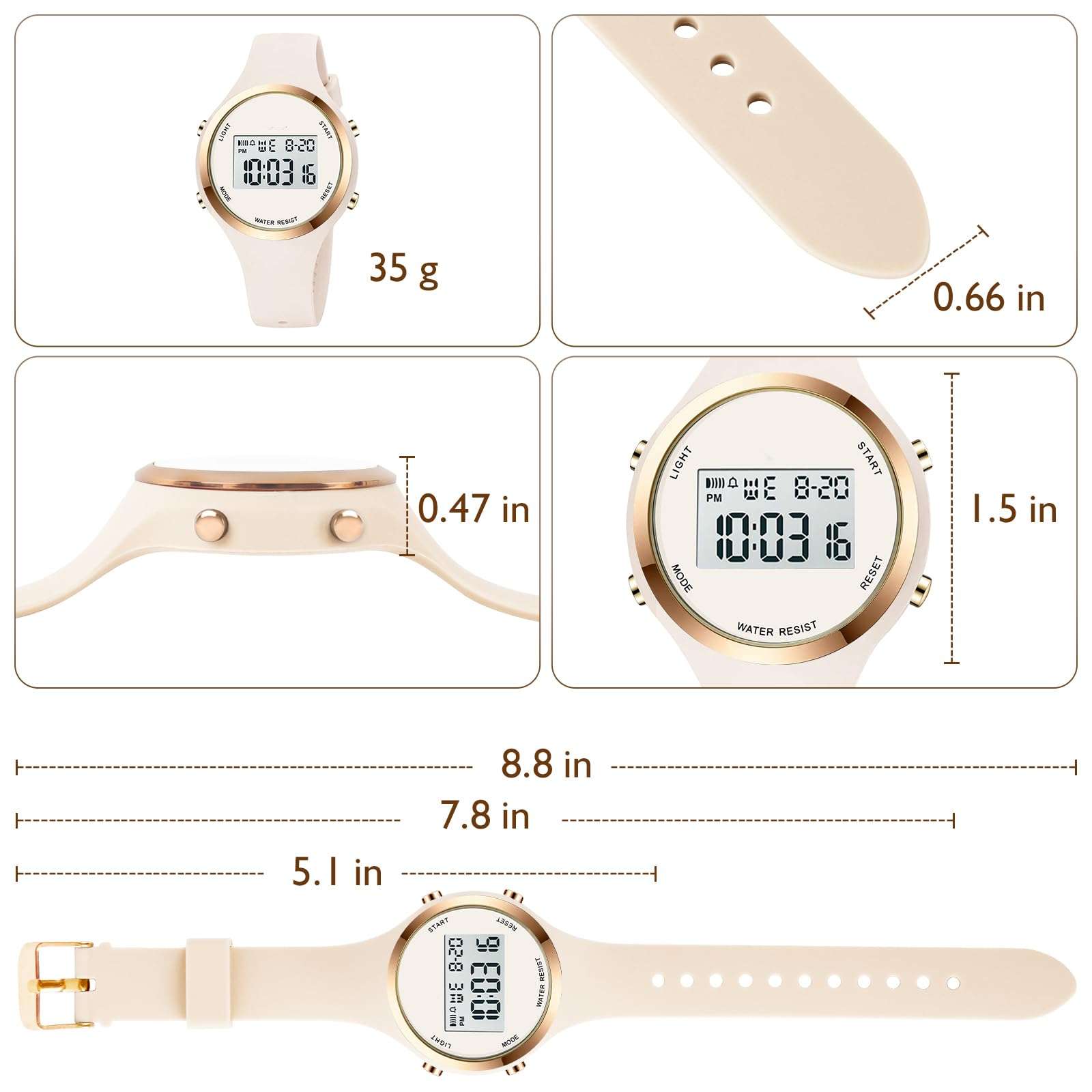 XCZAP Outdoor Sport Watches Alarm Clock 5Bar Waterproof LED Digital Watch - Image 5