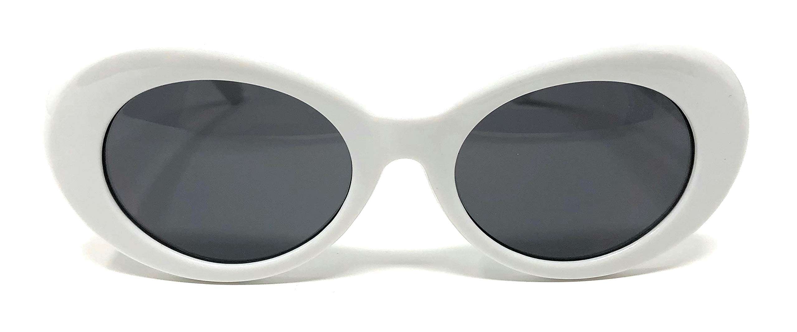 ADMIRING White Oval Round Sunglasses Thick Bold Clout Goggles Oval Mod Retro Vintage Kurt Cobain Inspired Sunglasses Lens - Image 2