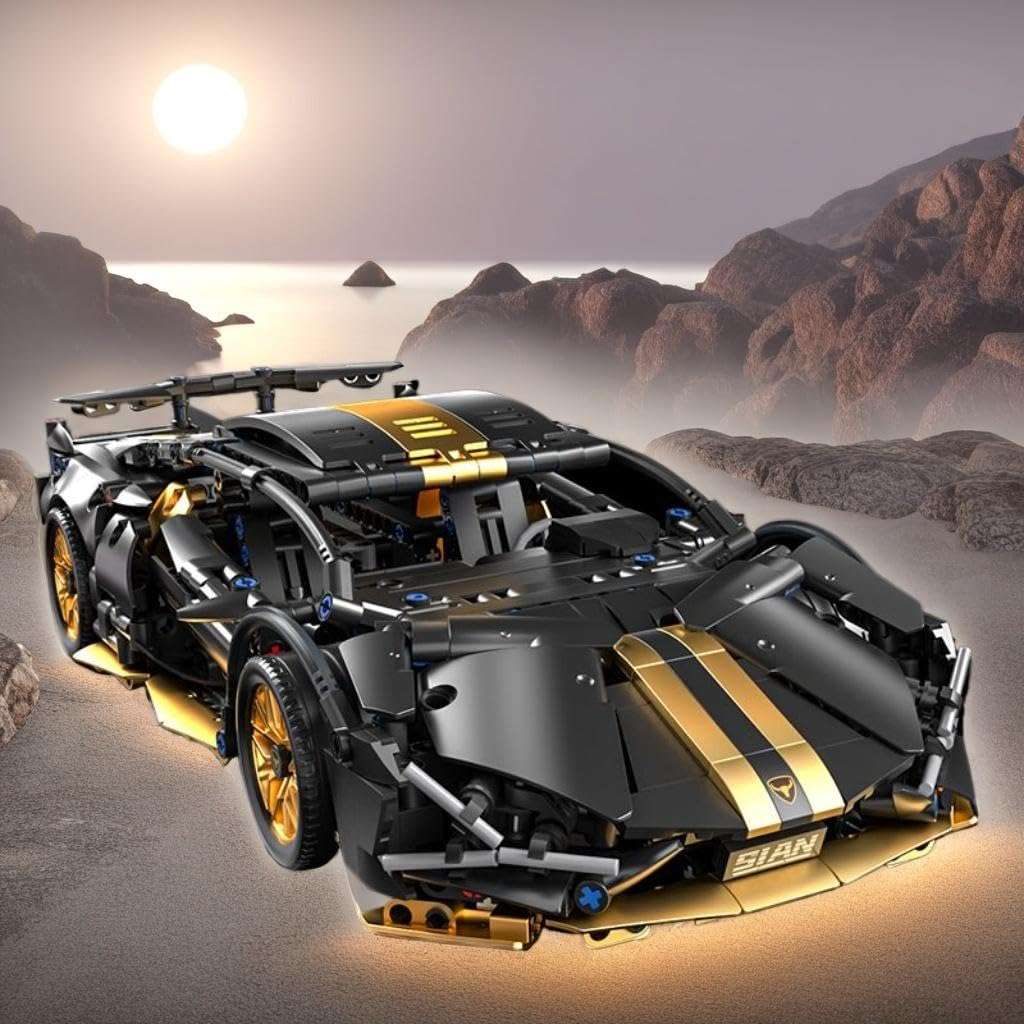 Chodia Sport Race Car Building Block Sets for Adults,Black Technical Racing Supercar Toys Kits Collectible 1:14 MOC Model Construction Birthday Gifts for Boys Men Teens Age 8+, 8-12 12-16,14+ - Image 2