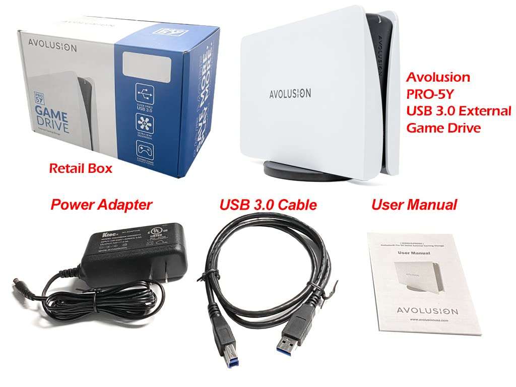 Avolusion PRO-5Y (White) 3TB USB 3.0 External Gaming Hard Drive for PS5 / PS4 Game Console - 2 Year Warranty (Renewed) - Image 8