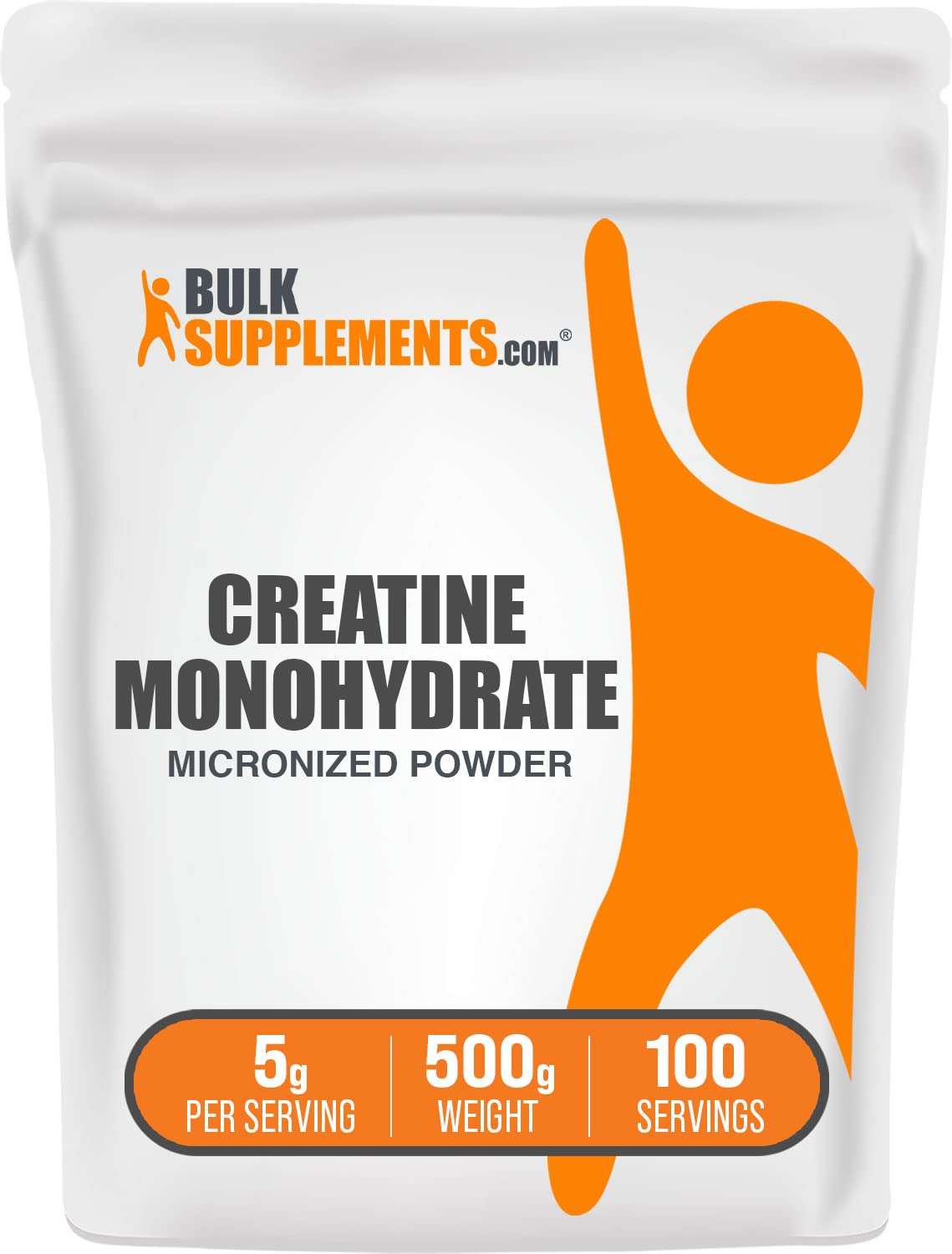BulkSupplements.com Creatine Monohydrate Powder - Micronized Creatine Powder, Unflavored - Pure & Gluten Free, 5g (5000mg) per Servings, 500g (1.1 lbs) (Pack of 1) - Image 1