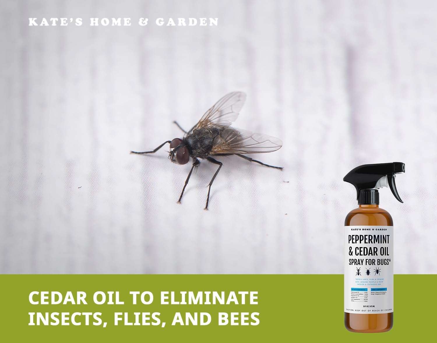 Kate's Home & Garden Peppermint Oil Spray for Bugs, Ants, Insects, Spiders. Pesticide and Insecticide Indoor Repellent Pest Control with Cedarwood Oil (16oz, Natural, Pet Safe, Non Toxic) - Image 5