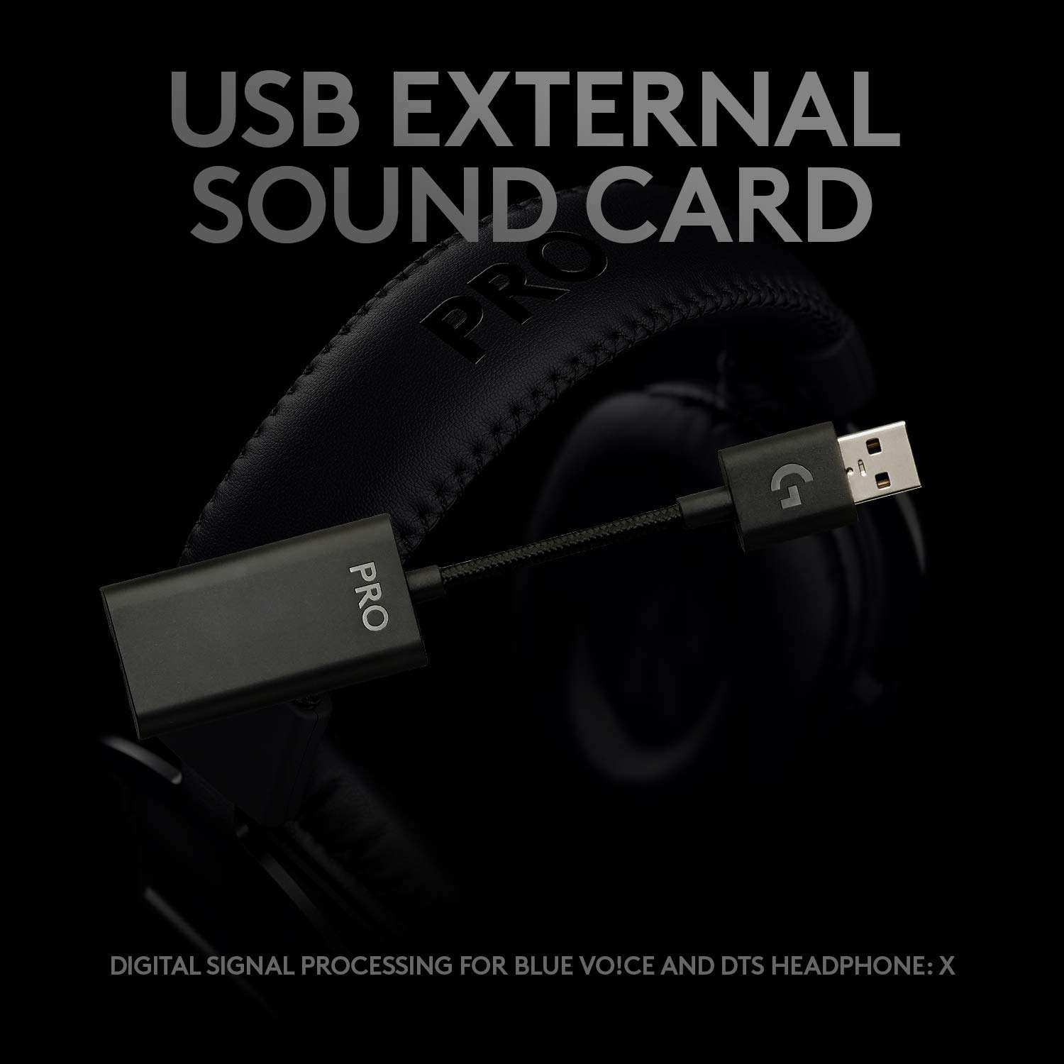 Logitech G Pro X Wired Gaming Headset: Blue VO!CE Detachable Boom Mic, DTS 7.1, 50 mm Drivers, USB/3.5mm Aux, Spare Memory Foam Ear Pads, USB DAC & Bag Included - Black - Image 7