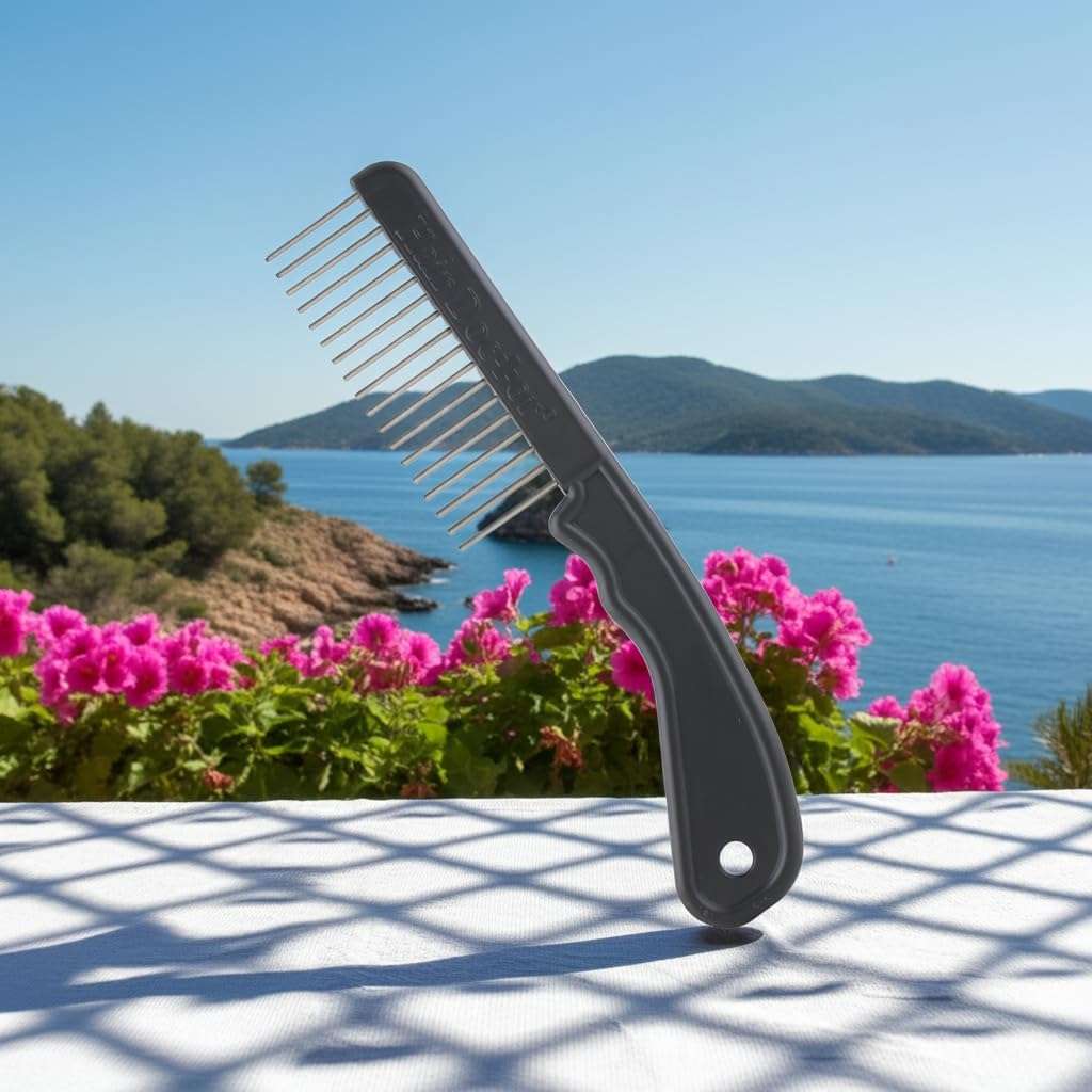 The Hair Doctor Extra Long Tooth Hair Comb 1 1/4 Inch with silky smooth rotating teeth reduces hair damage (Classic Black) - Image 5
