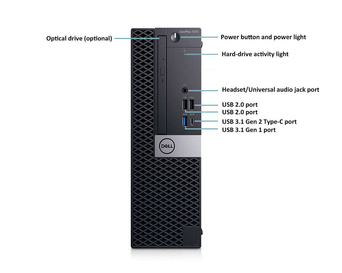 Dell OptiPlex 7070 SFF Desktop Computer PC, Intel 8 Core i7-9700 3.0GHz up to 4.70GHz,32GB DDR4 Ram New 1TB NVMe M.2 SSD,AX210 Built-in WiFi 6E,Windows 11 Pro, Wireless Keyboard & Mouse (Renewed) - Image 2