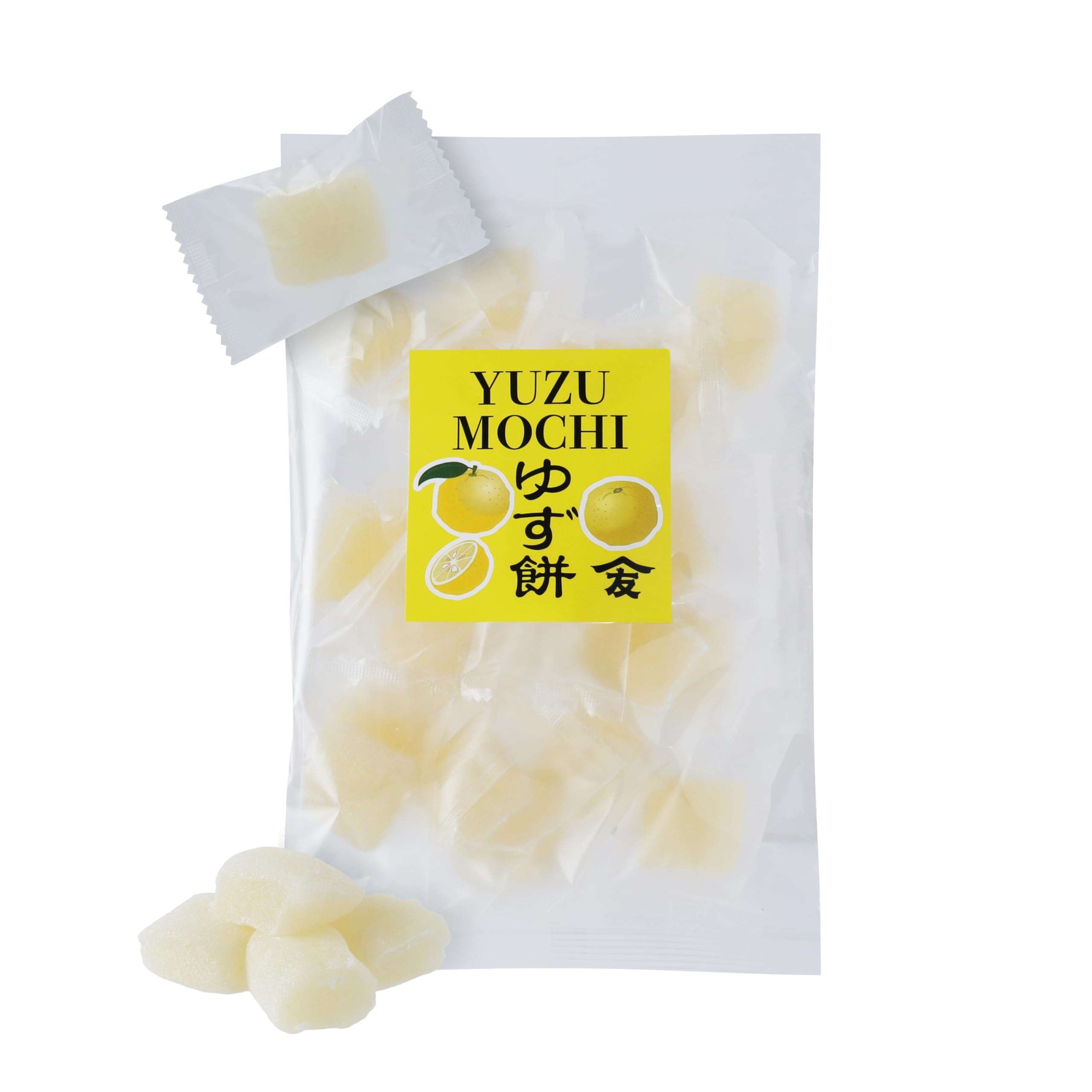 TOMOSAN Yuzu Mochi Candy, Traditional Japanese Citrus Sweets with Yuzu Paste, Soft & Chewy (300g / 10.58oz) - Image 1
