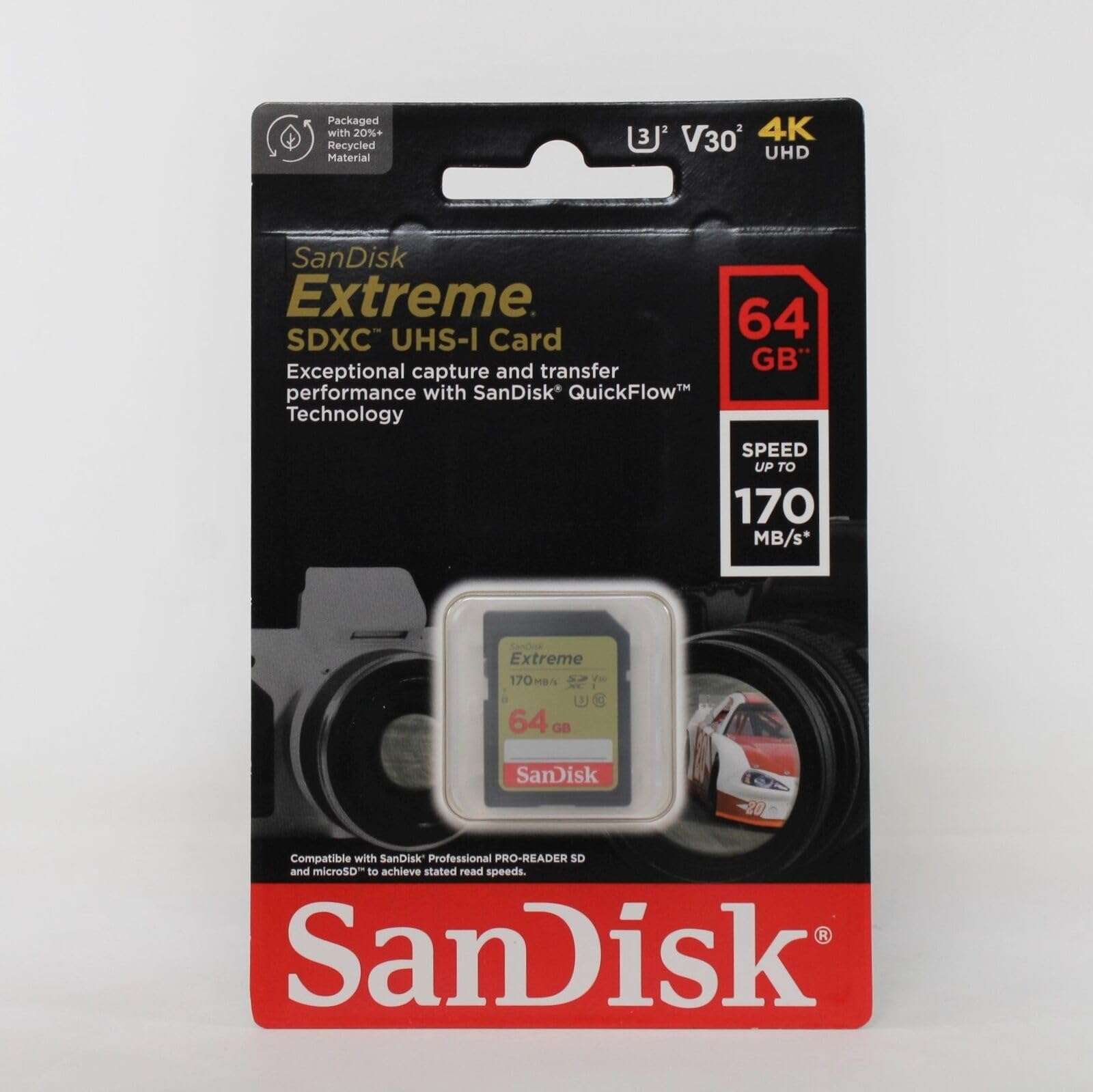 SanDisk 64GB Extreme SDXC UHS-I Memory Card - 150MB/s, C10, U3, V30, 4K UHD, SD Card - SDSDXV6-064G-GNCIN - Image 3