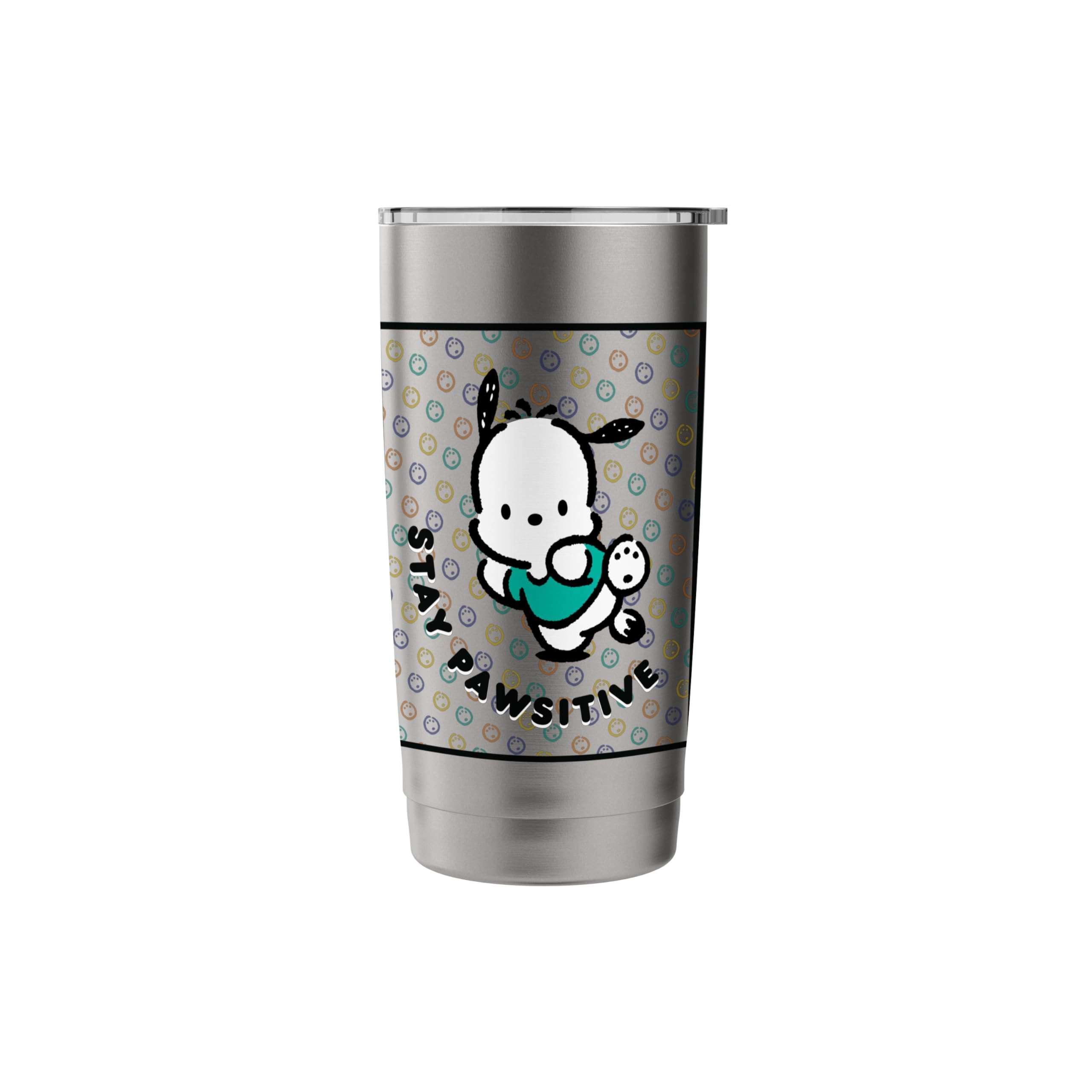 Pochacco Stay Paw-sitive Positive Good Energy Fun Vibes Stainless Steel Insulated Tumbler - Image 4