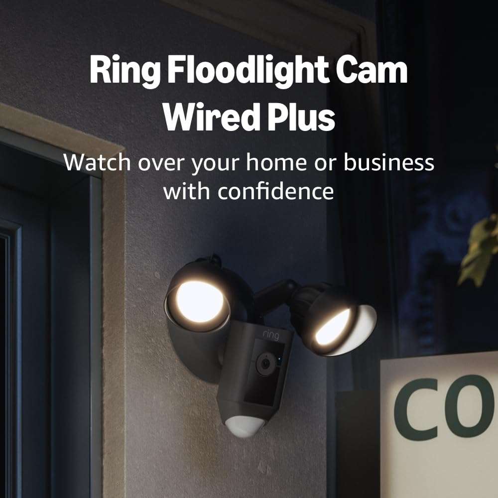 Ring Floodlight Cam Wired Plus — Outdoor home or business security with motion-activated 1080p HD video and floodlights, (2021 release) Black - Image 8