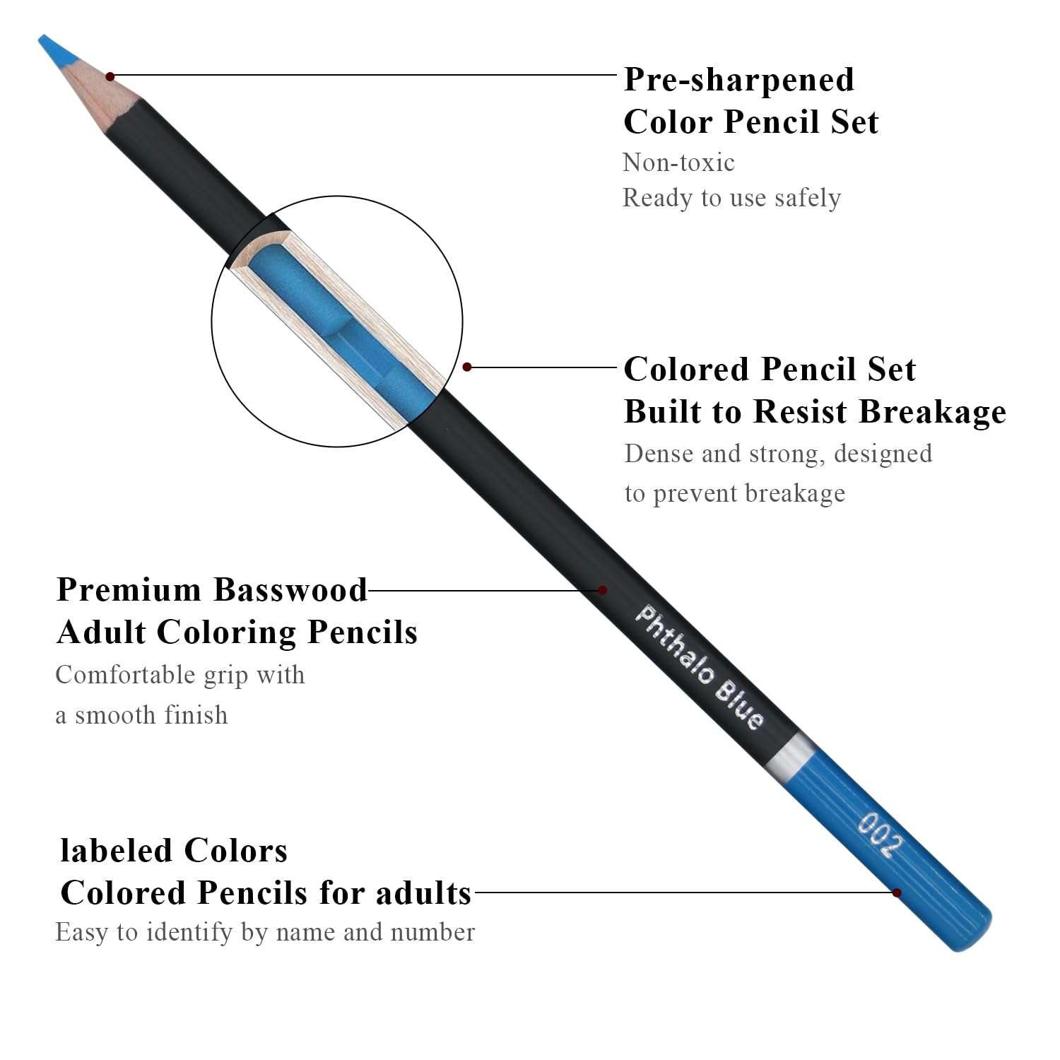 Yagol Colored Pencils for Adult Coloring Books, 72 Color Pencil Set, Soft Core Color Pencils for Adult Coloring Book, Coloring Pencils for Adults - Drawing, Sketching, Blending & Shading-Art Supplies. - Image 2