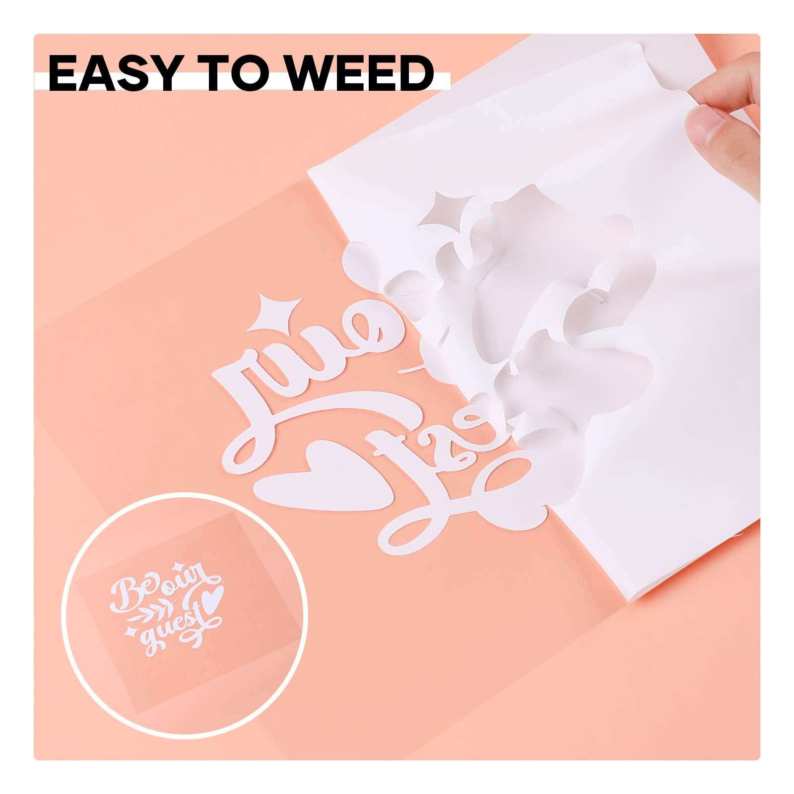HTVRONT Heat Transfer Vinyl White HTV Rolls - 12" x 20ft White Iron on Vinyl for All Cutting Machines, HTV Vinyl for Shirts - Easy to Cut & Weed for Heat Transfer Design - Image 5