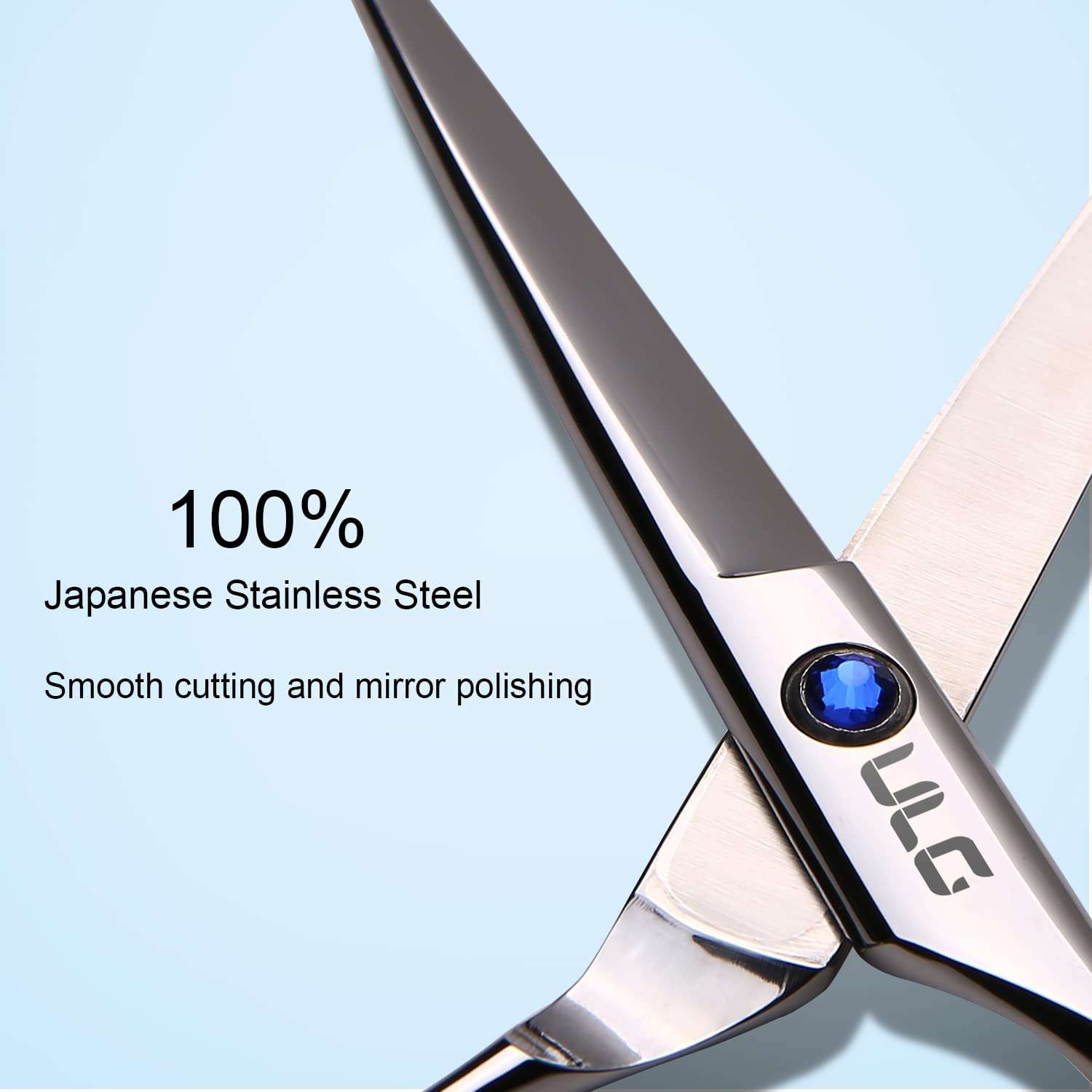 Hair Cutting Scissors, ULG Professional Hair Scissors 6.5 inch Right-Hand Razor Edge Barber Shears Salon Hair Cutting Shears Made of Japanese Stainless Steel, Hand Sharpened Blue - Image 3