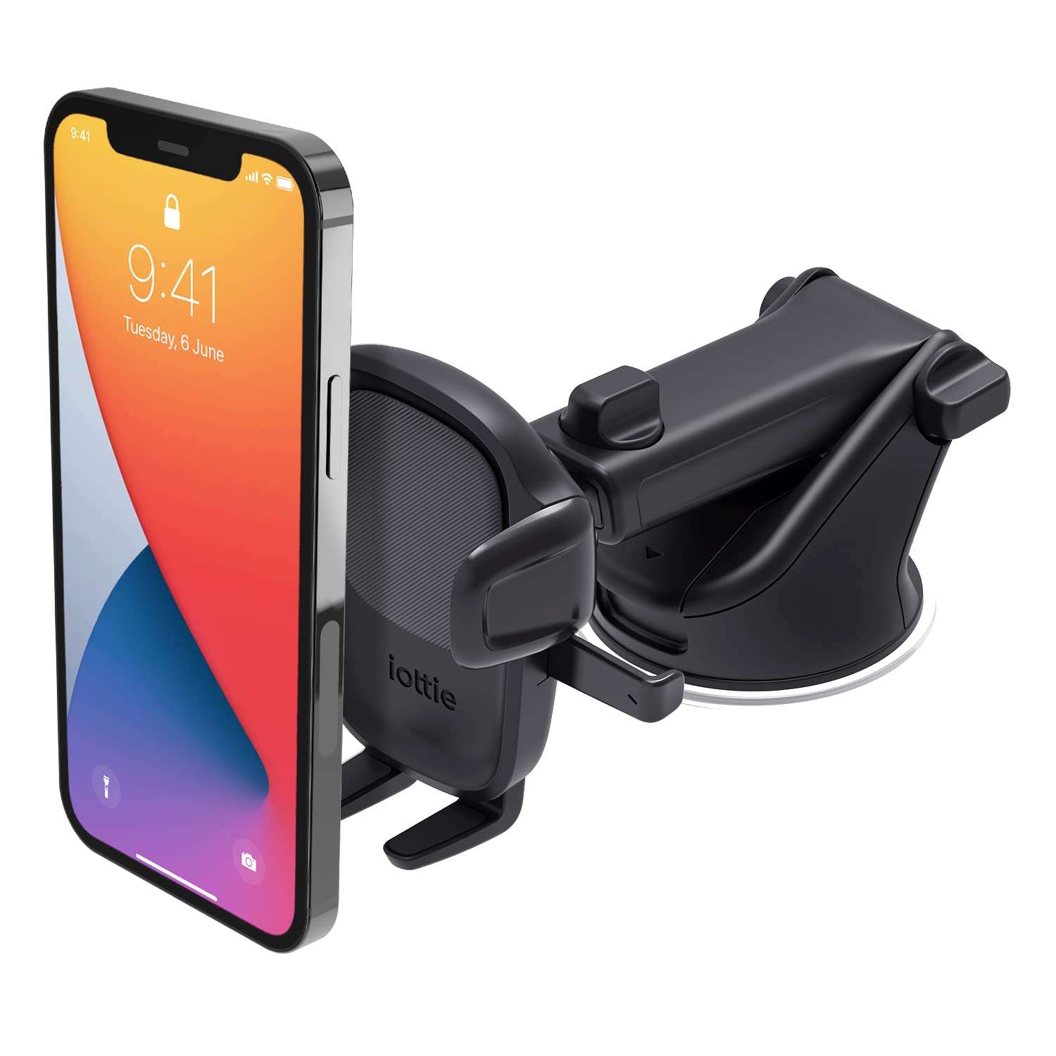 iOttie Easy One Touch Signature Dashboard & Windshield Universal Car Mount Phone Holder Desk Stand with Suction Cup Base and Telescopic Arm for iPhone, Samsung, Google, More Smartphones - Image 1