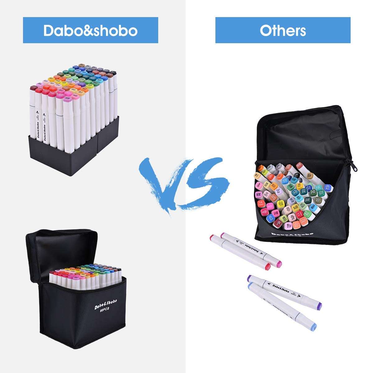 Dabo&Shobo 60 Colors Drawing Markers, Dual Tip Markers, Fine & Chisel Coloring Marker for Adult Coloring And Sketching - Image 4