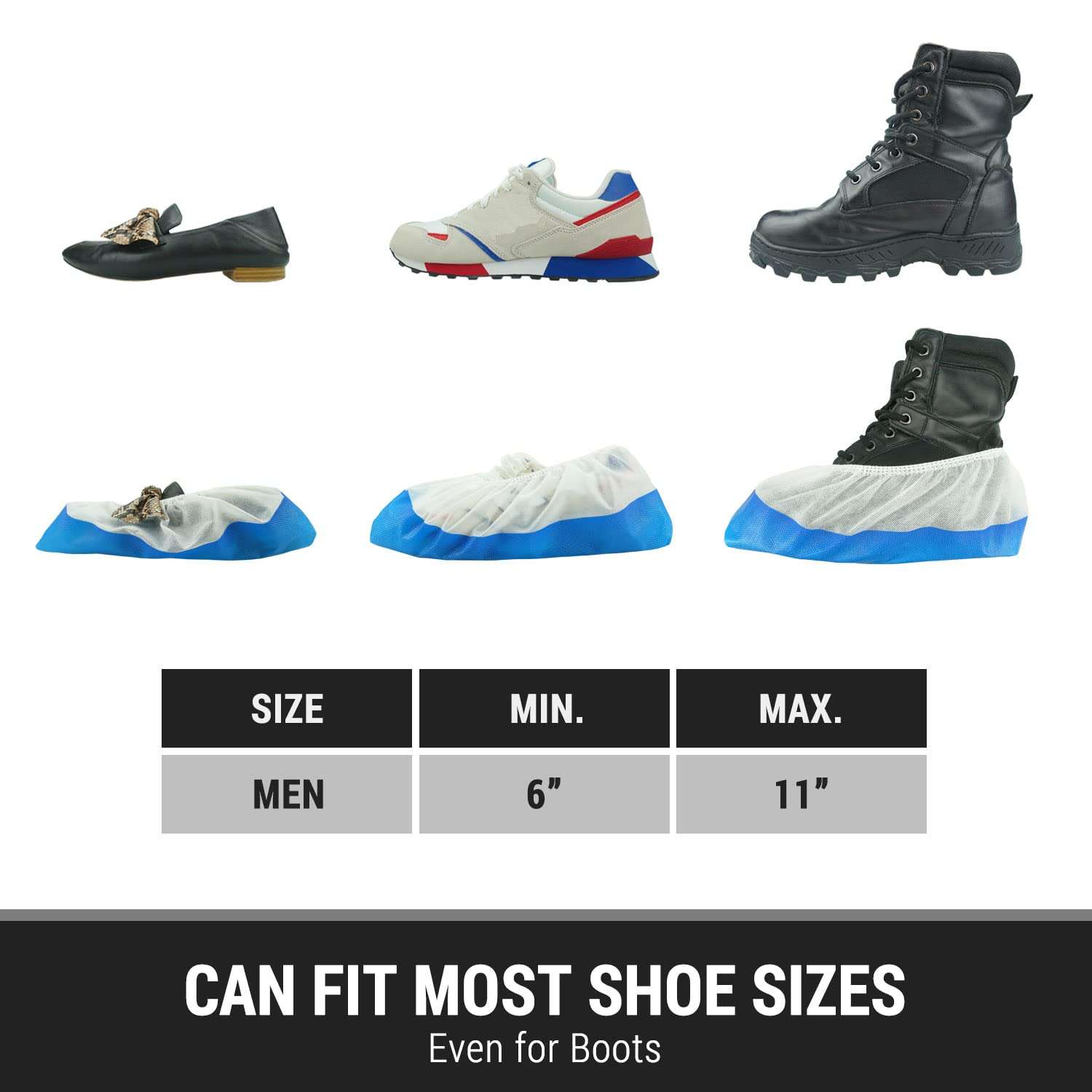 Heavy Duty Shoe Covers Disposable Non Slip Waterproof, 50 Pack, Double Layer Bottom, Extra Heavy Duty Durable Booties, One Size Fits Most - Image 6