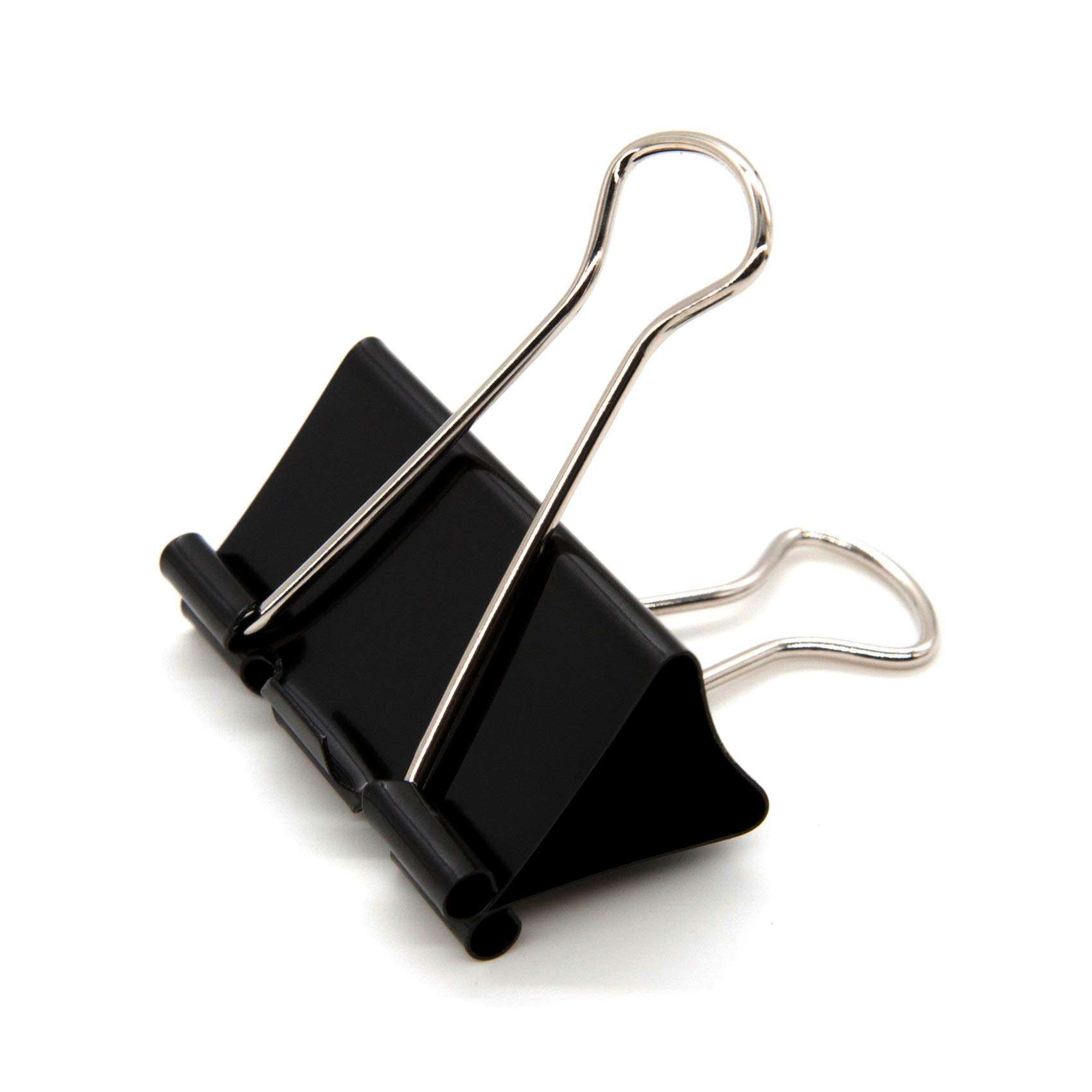 DSTELIN Large Binder Clips 1.6-Inch (24 Pack), Big Paper Clamps Clips for Office Supplies, 1.6-Inch/41mm Width, 0.7-Inch/18mm Capacity, Black - Image 1