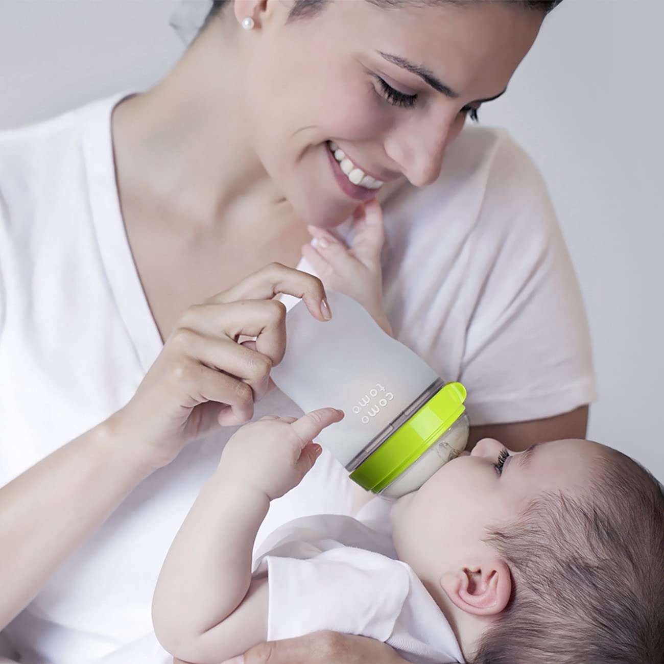 Comotomo Baby Bottle Double Pack, Green, 8oz - Image 2