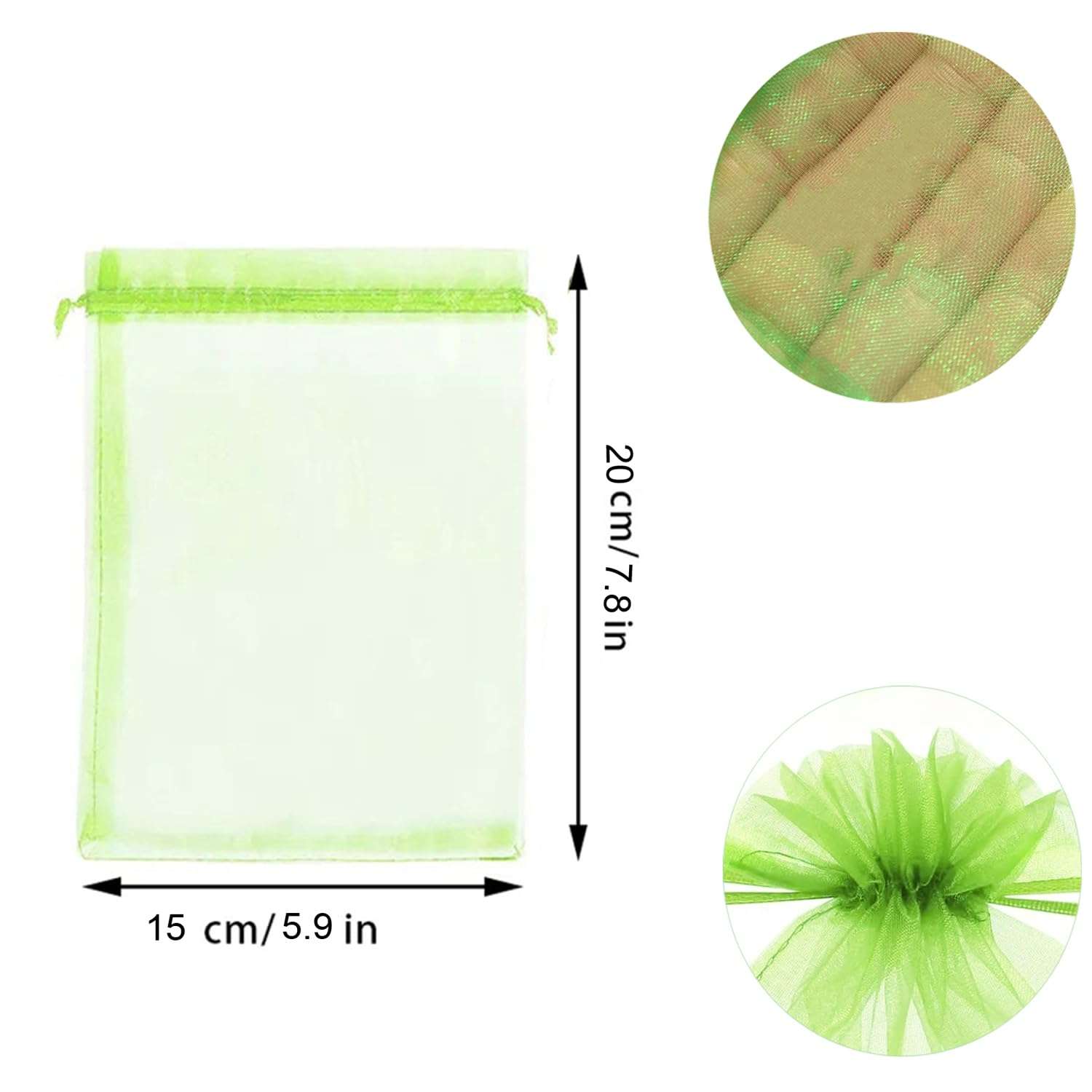 30 Pcs 5.9''×7.8'' Drawstring Fruit Netting Bags, Reusable Garden Netting Bags, Medium Fruit Protection Bags, Fruit Cover Mesh Bag for Fruit Trees Vegetable Floral - Image 3