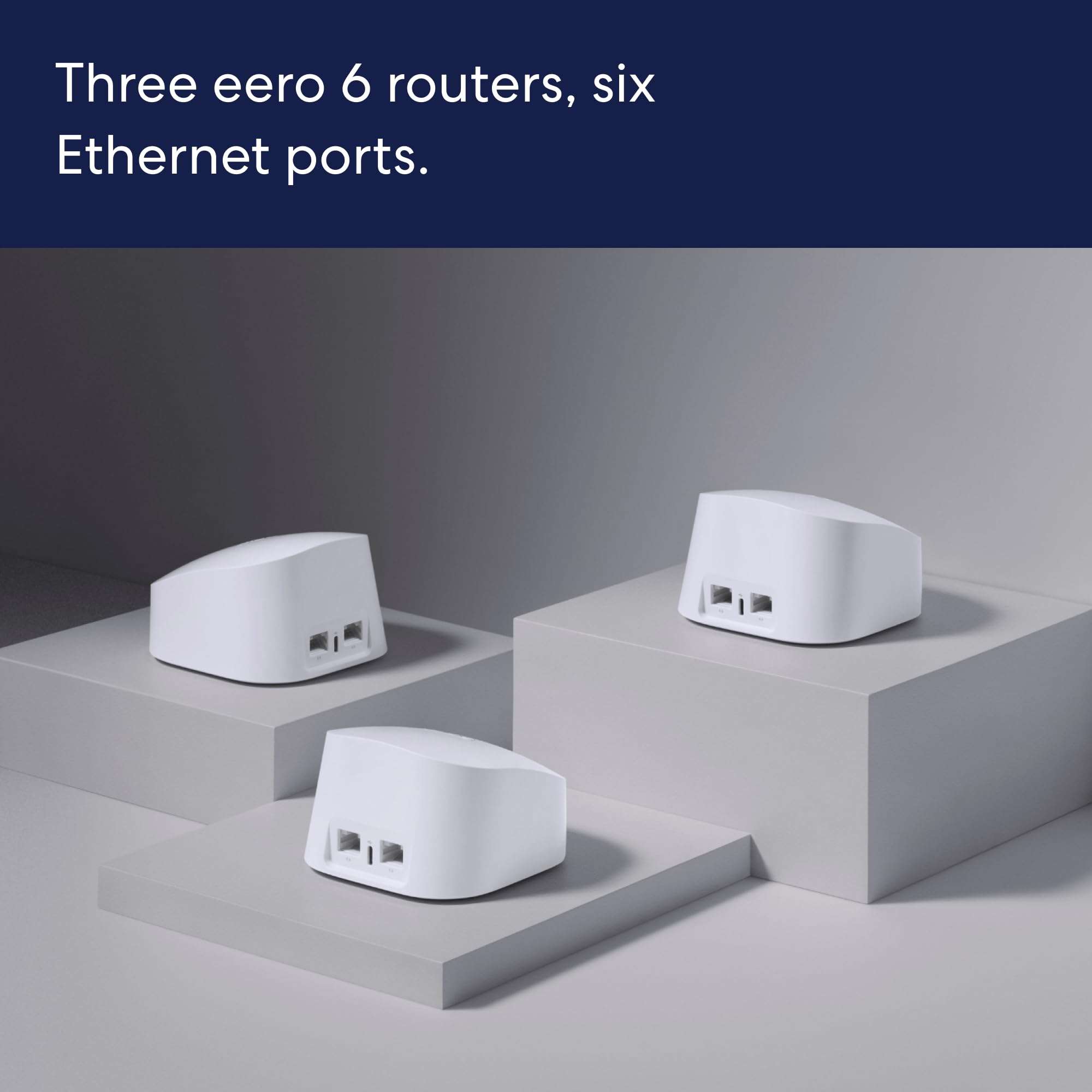 Amazon eero 6 mesh Wi-Fi system - Supports speeds up to 900 mbps, Coverage up to 4,500 sq. ft., Connect 75+ Devices, 3-pack (three routers) - Image 6