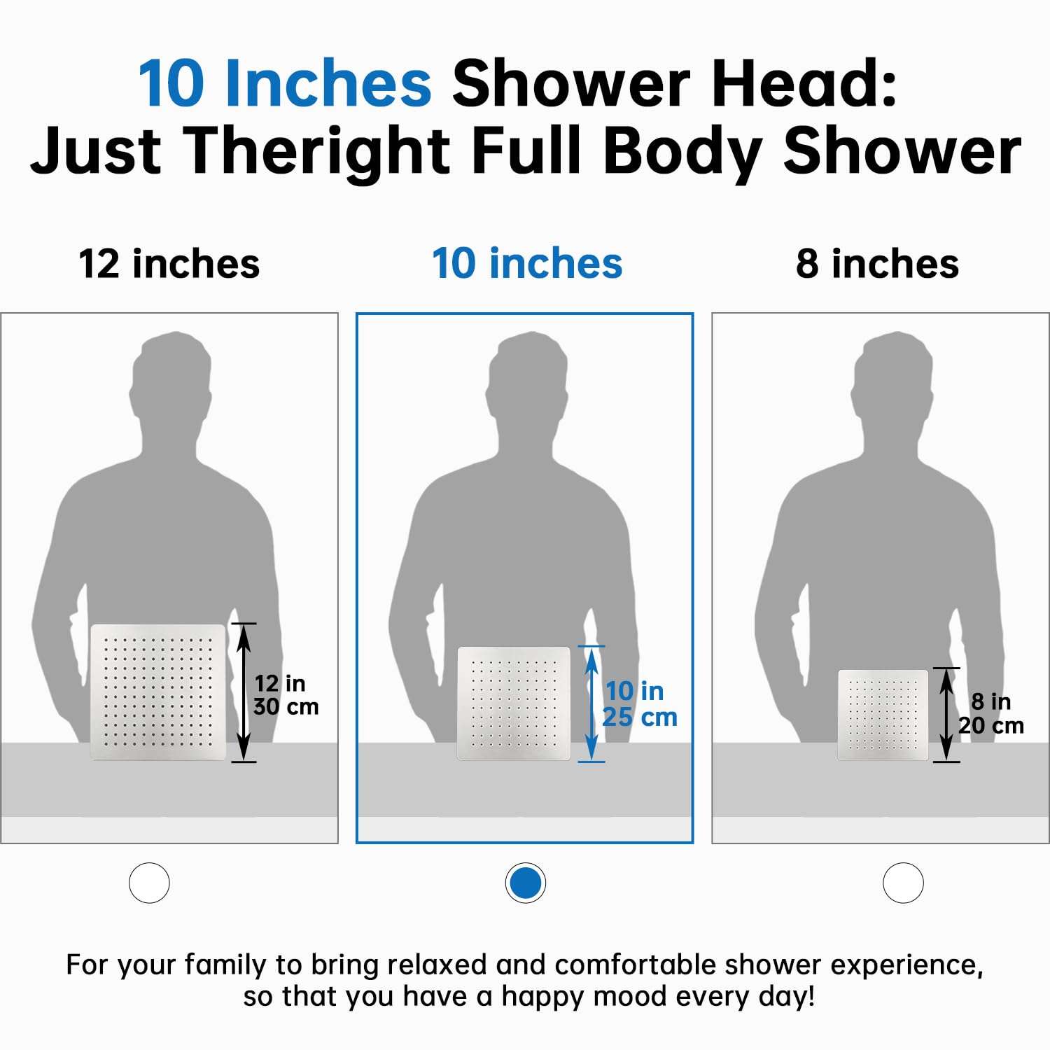 G-Promise All Metal 10 Inches Rainfall Shower Head with Handheld Spray Combo, 3 Settings Diverter, Adjustable Extension Arm with Lock Joints, 71 Inches Stainless Steel Hose (Brushed Nickel) - Image 8