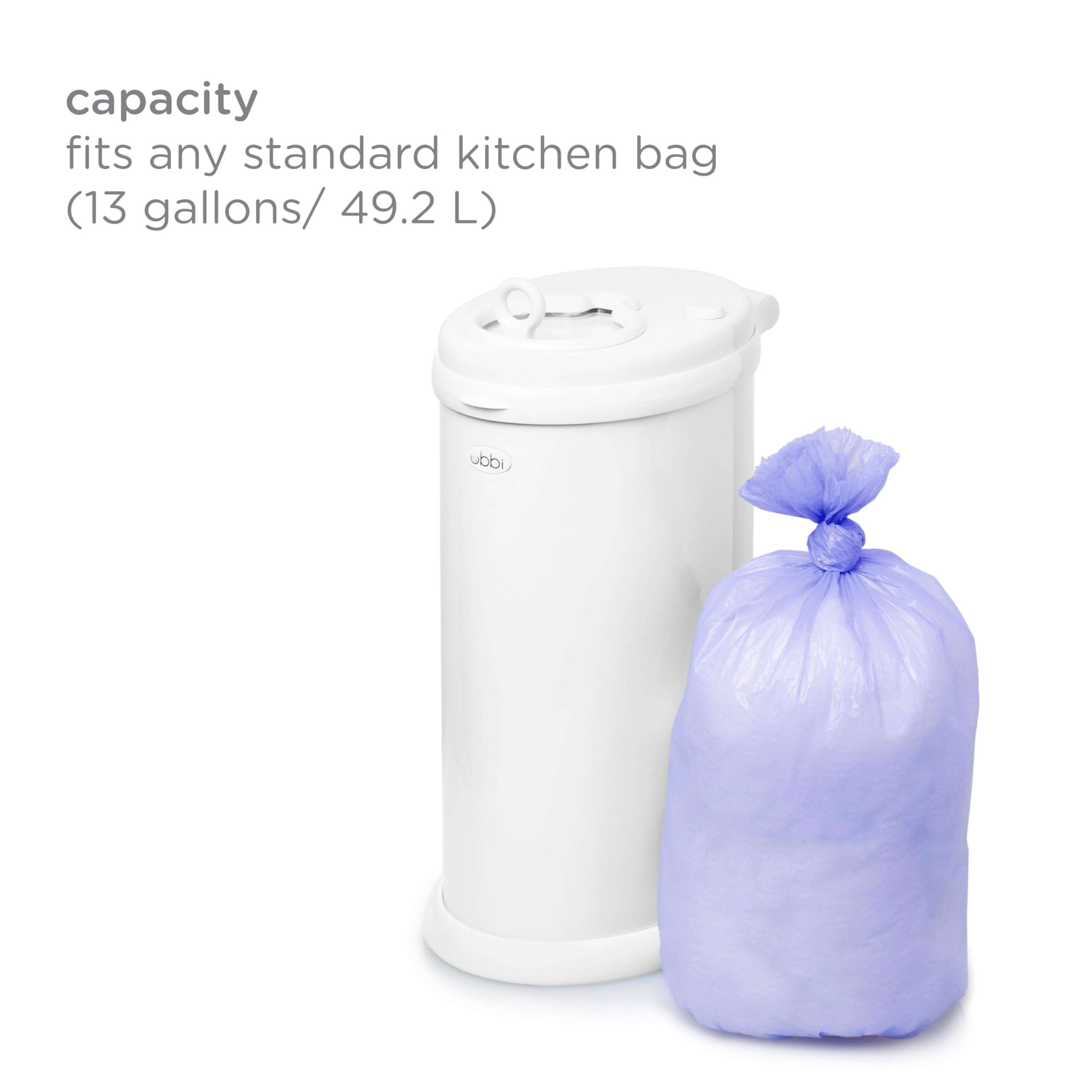 Ubbi Diaper Pail Plastic Bags, Disposable Baby Waste Bags, 3 Pack, 75 Count, 13-Gallon Bags - Image 5