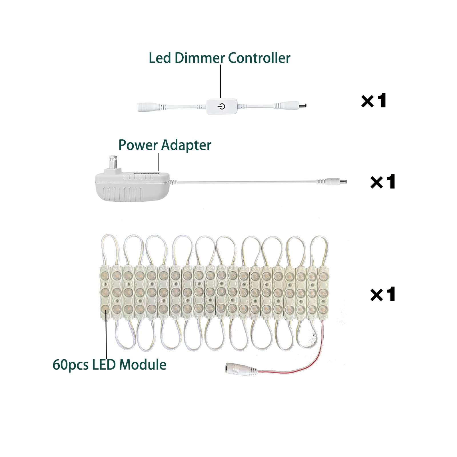 LED Module, Inflatable Toy Replacement Lights, White 20 Pack, 9.8ft, 2835 SMD, LED IP65 Waterproof Christmas Inflatable Lights for Letter Signs, with Adhesive Tape on The Back (Power Supply Included) - Image 5