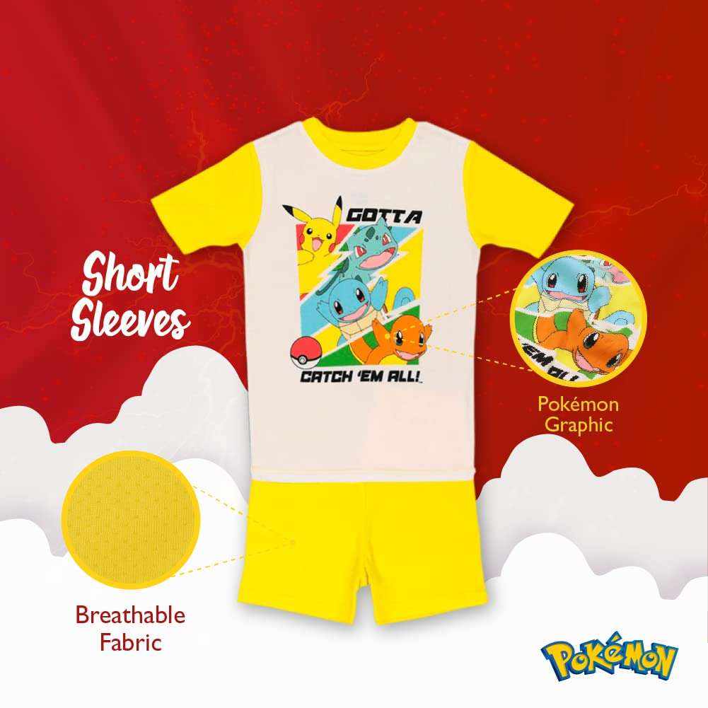 Pokémon Boys' 6-Piece Snug-fit Cotton Pajama Set, Soft & Cute for Kids - Image 8