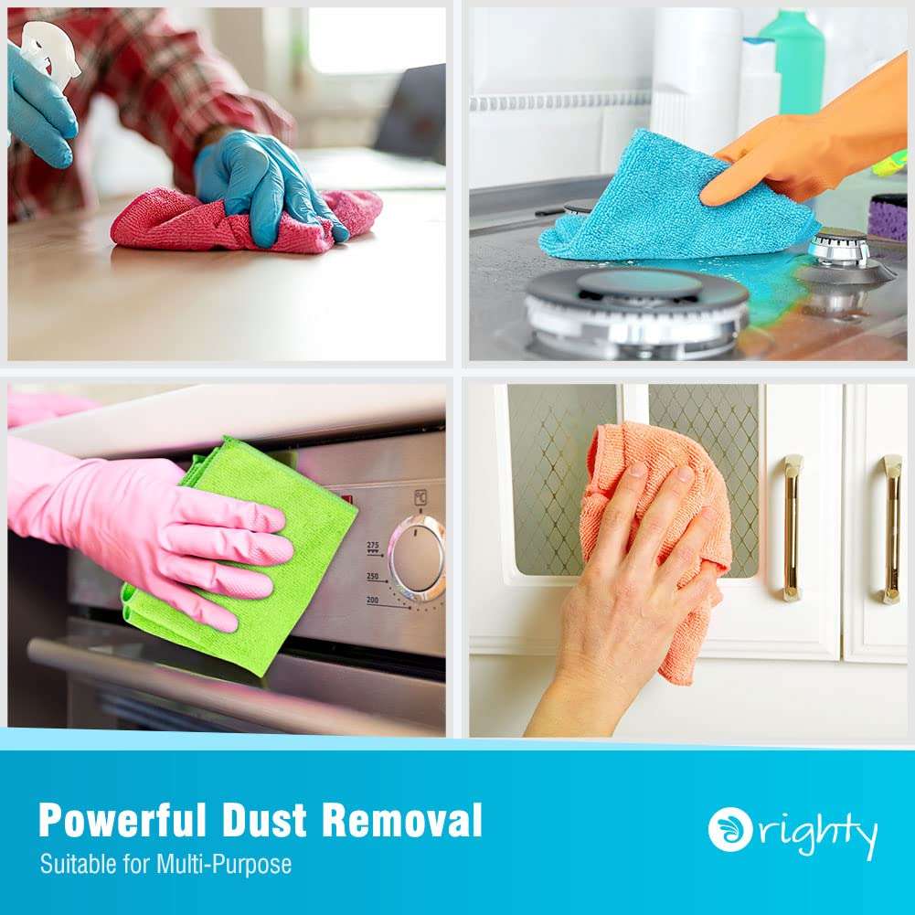 Orighty Microfiber Cleaning Cloth Pack of 12, Microfiber Towels for Cars, Highly Absorbent Car Cleaning Supplies, Lint Free Cloths Clean Rags for Car Care, House, Kitchen, 12x12 inch - Image 5