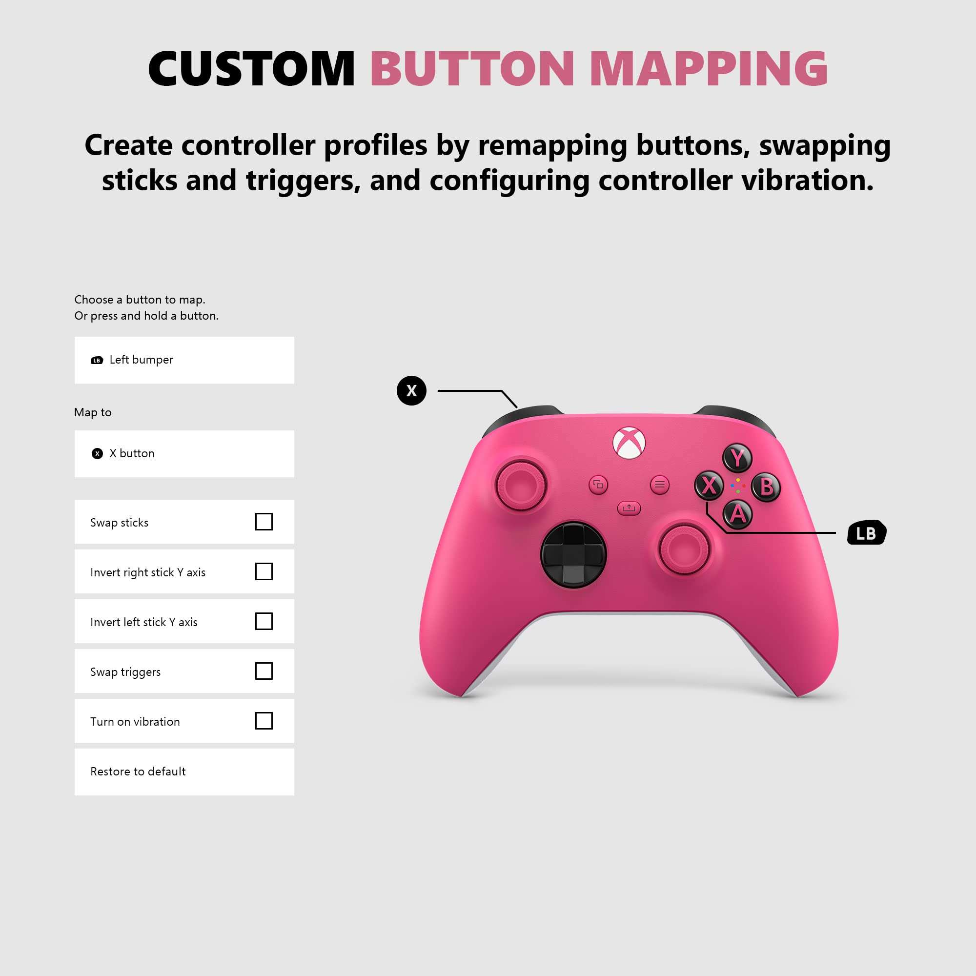 Xbox Core Wireless Gaming Controller – Deep Pink Series X|S, One, Windows PC, Android, and iOS - Image 4