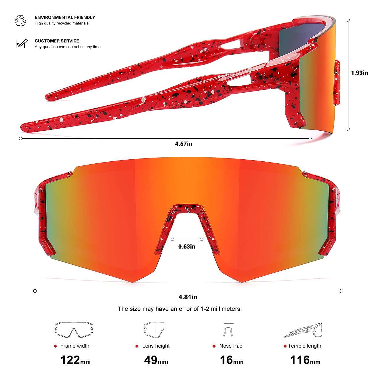 SEKKAF Youth Baseball Sunglasses for Boys Girls Age 6-12 Softball Cycling Sports Sunglasses for Kids Lightweight Frame - Image 4