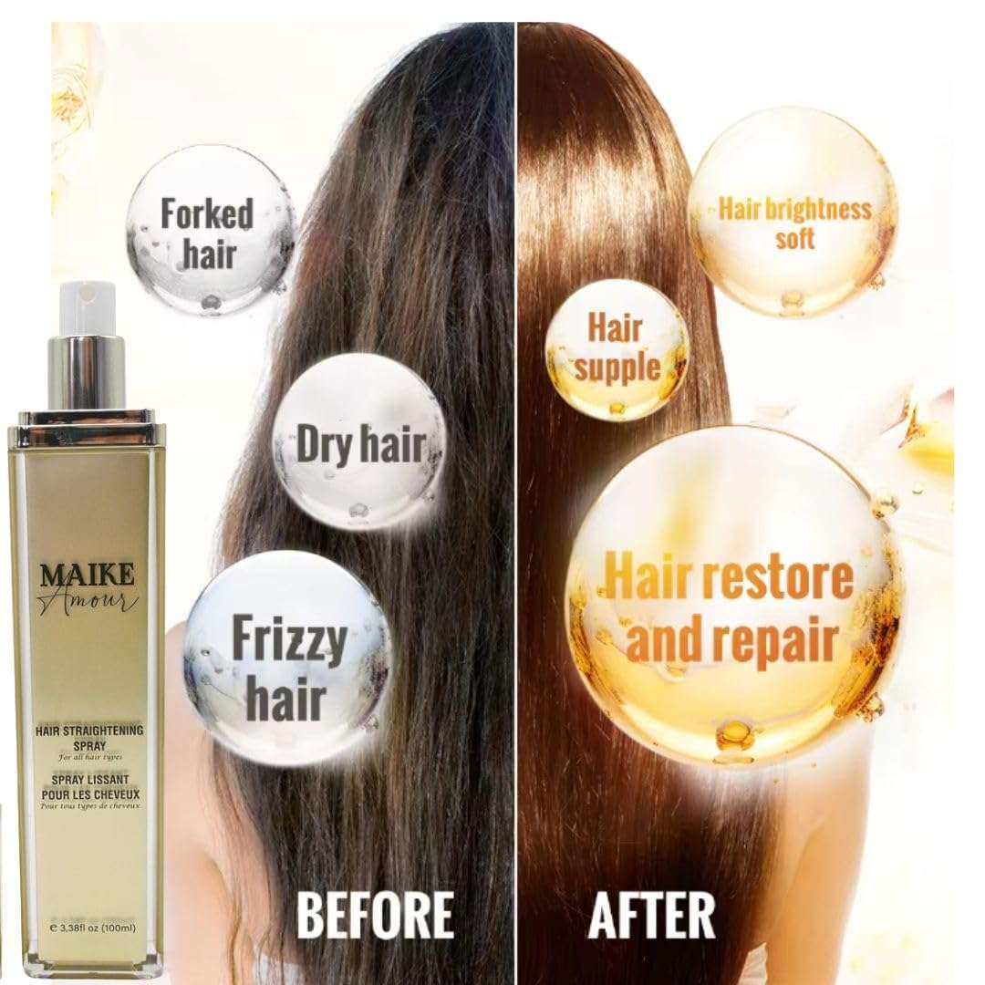MAIKE AMOUR GRO - Hair Spray Straightening | Wow Hair Products for Women | Heat Protection Spray for Hair | Frizz Control & Hair Growth Oil with maximum shine | Hair Gloss - 100 ml. - Image 4