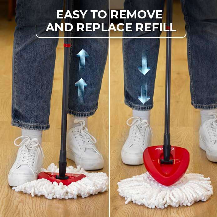 O-Cedar Easywring Microfiber Spin Mop & Bucket Floor Cleaning System with 4 Extra Refills - Image 9