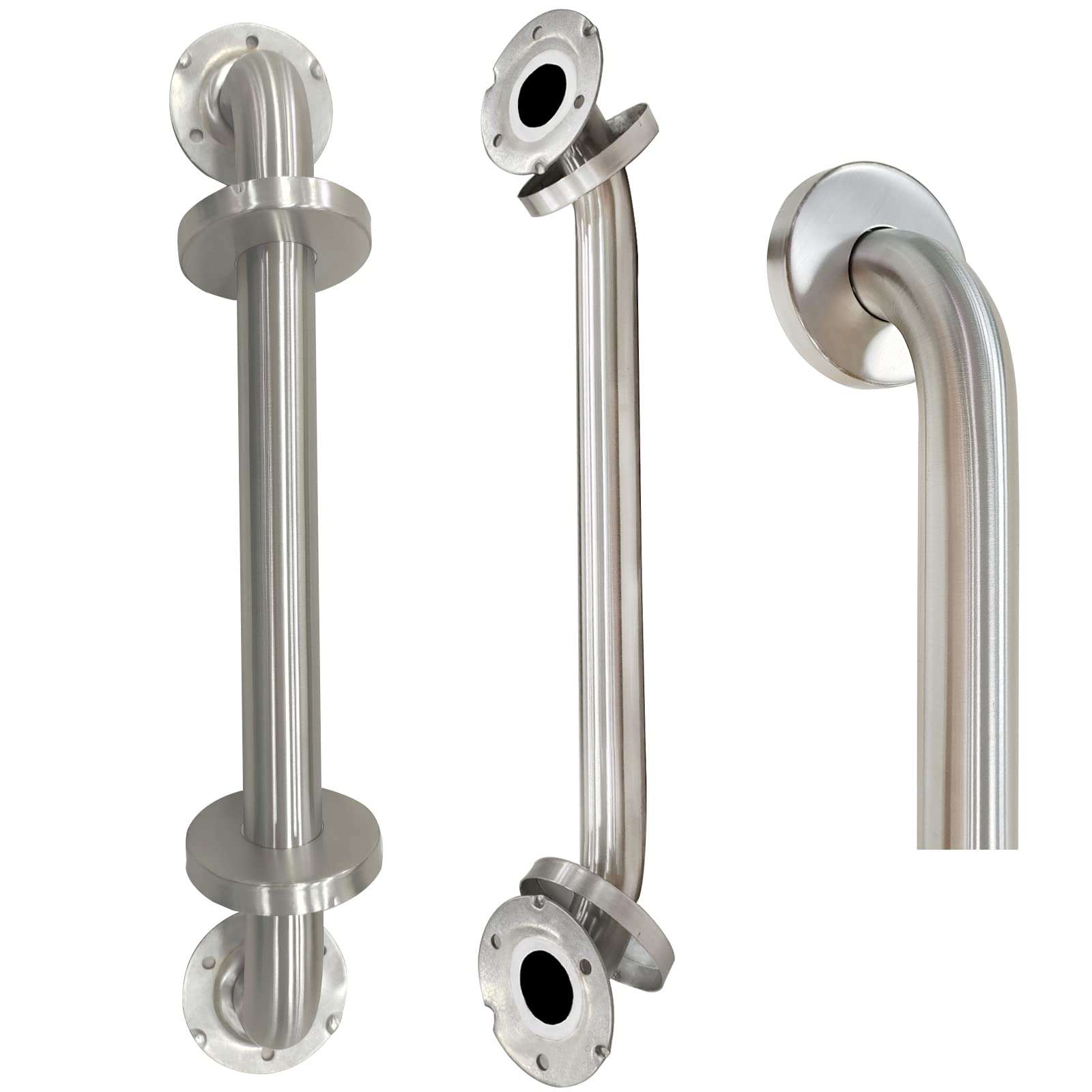 18 Inch Shower Grab Bar 2 Pack Brushed Nickel SUS304 Safety Bathroom Grab Bars with Concealed Screws, 500lbs Support Assist Bath Handle Balance Bar for Handicap Elderly Pregnant - Image 1
