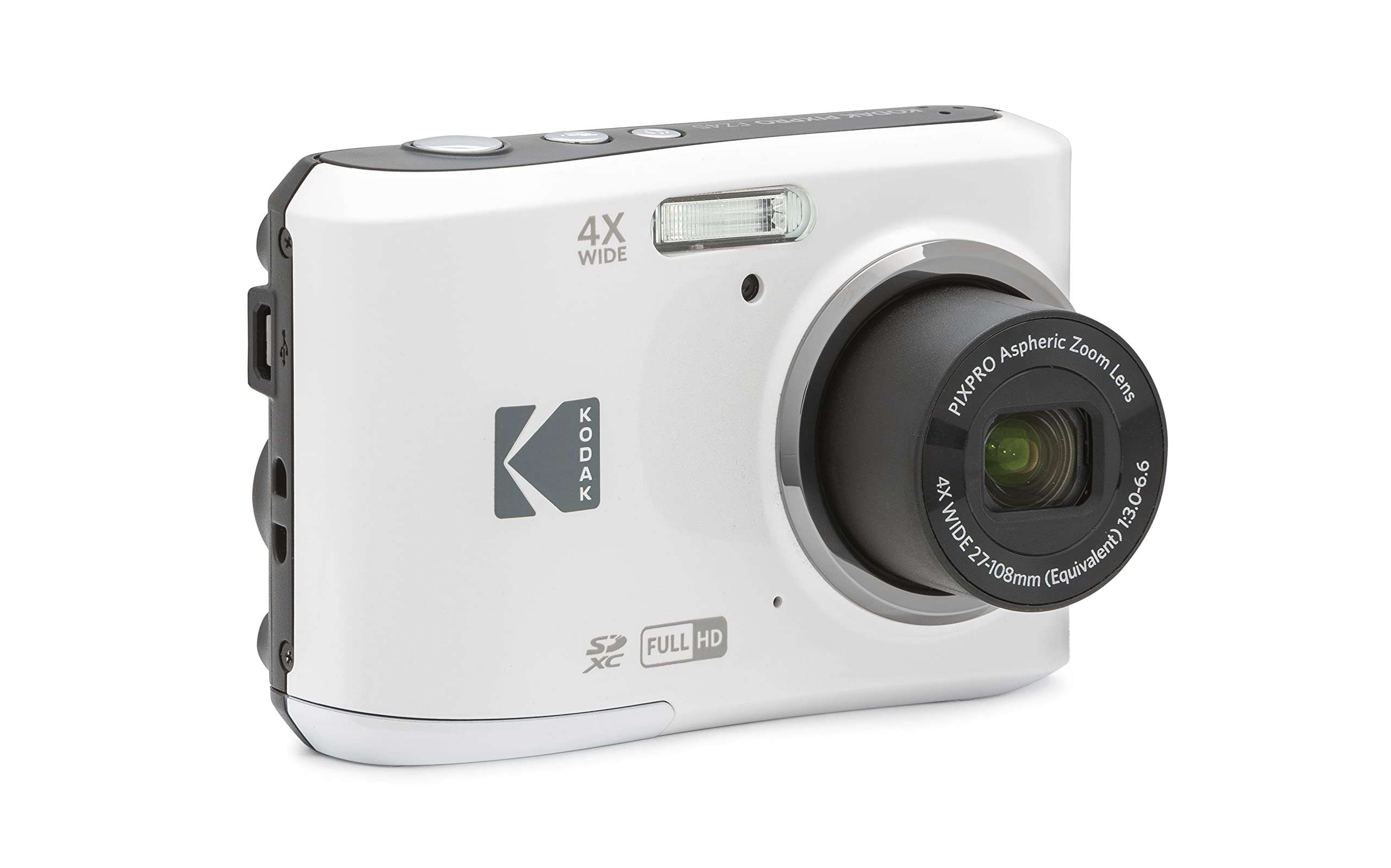 KODAK PIXPRO Friendly Zoom FZ45-WH 16MP Digital Camera with 4X Optical Zoom 27mm Wide Angle and 2.7" LCD Screen (White) - Image 1