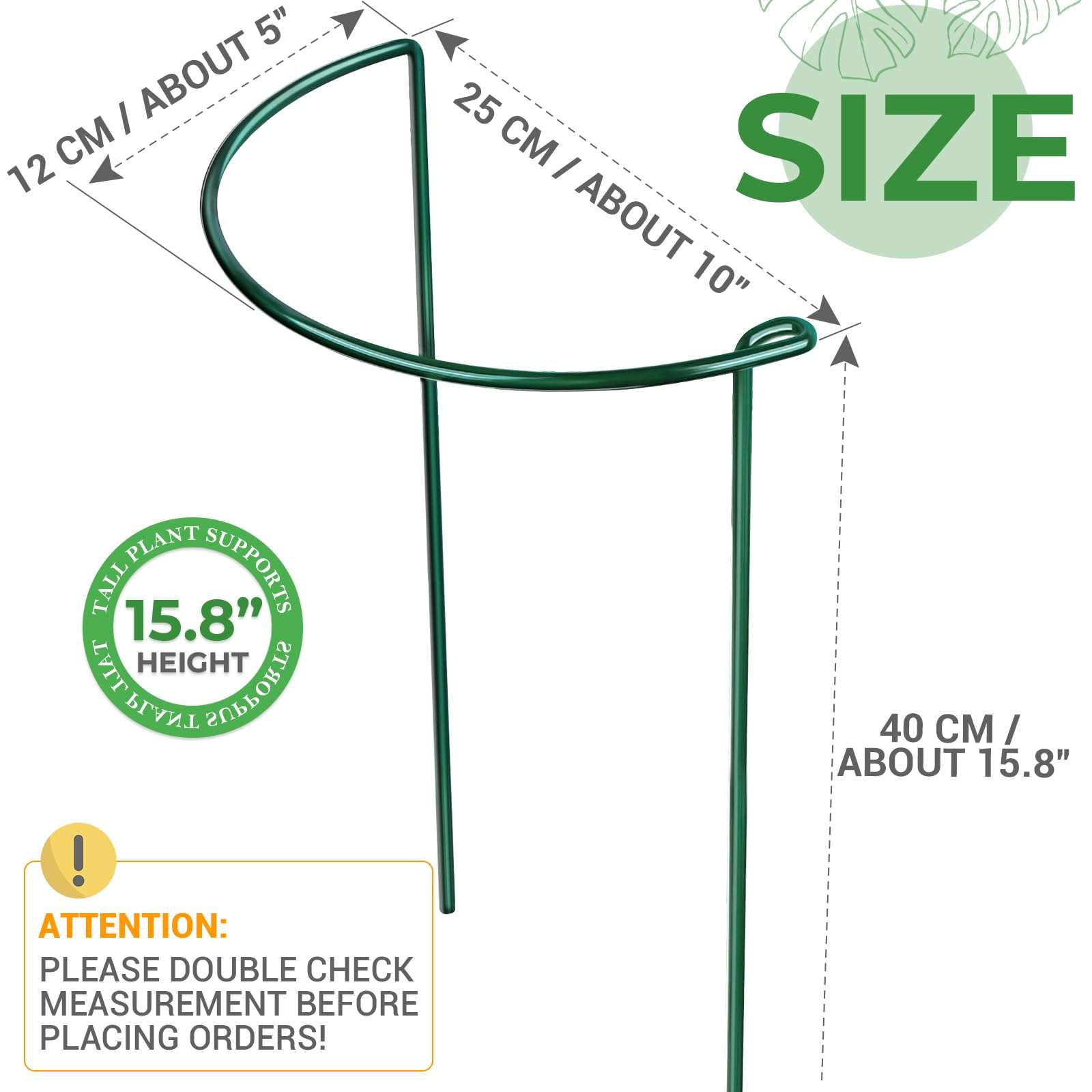 LEOBRO Plant Support Stakes, 4 PCS Plant Stakes, Plant Support, Peony Cages and Supports, Garden Stakes, Plant Stakes for Indoor Outdoor Plants, Hydrangea Support Cage, 10" W x 15.8" H - Image 3