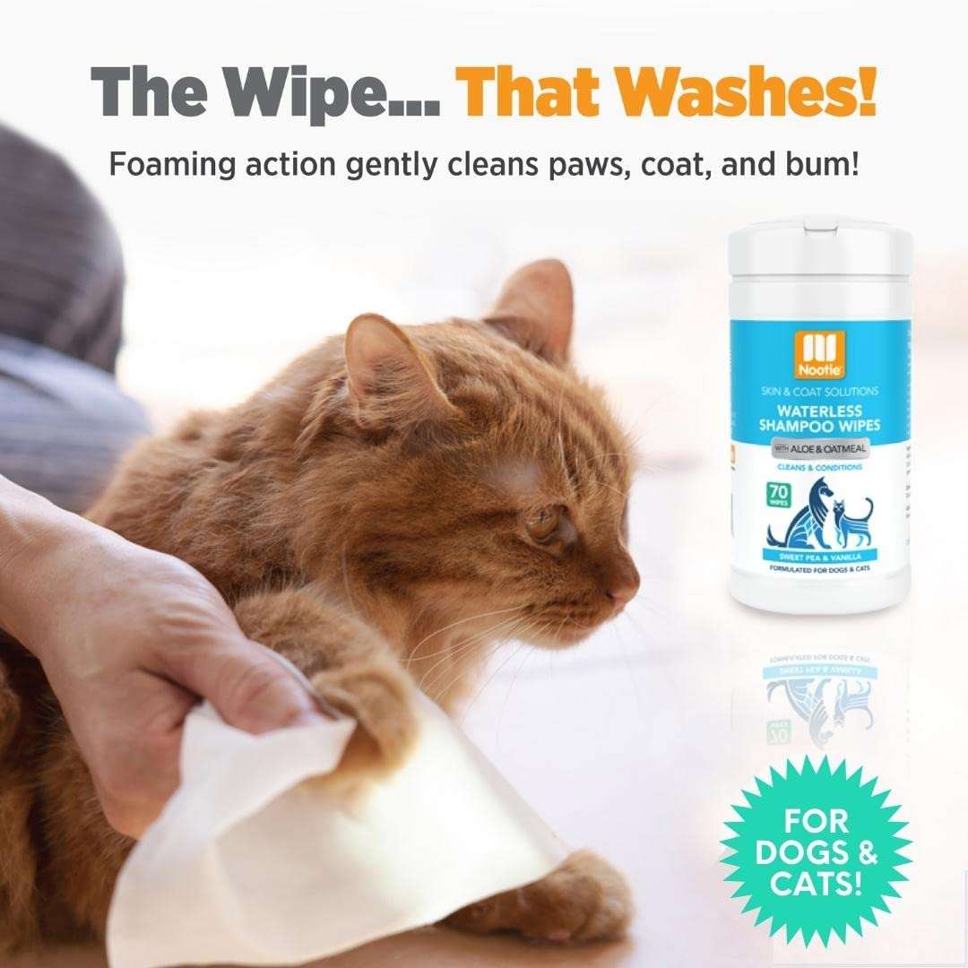 Nootie Waterless Shampoo Wipes for Dogs & Cats (70 Wipes, Sweet Pea & Vanilla) - Image 5