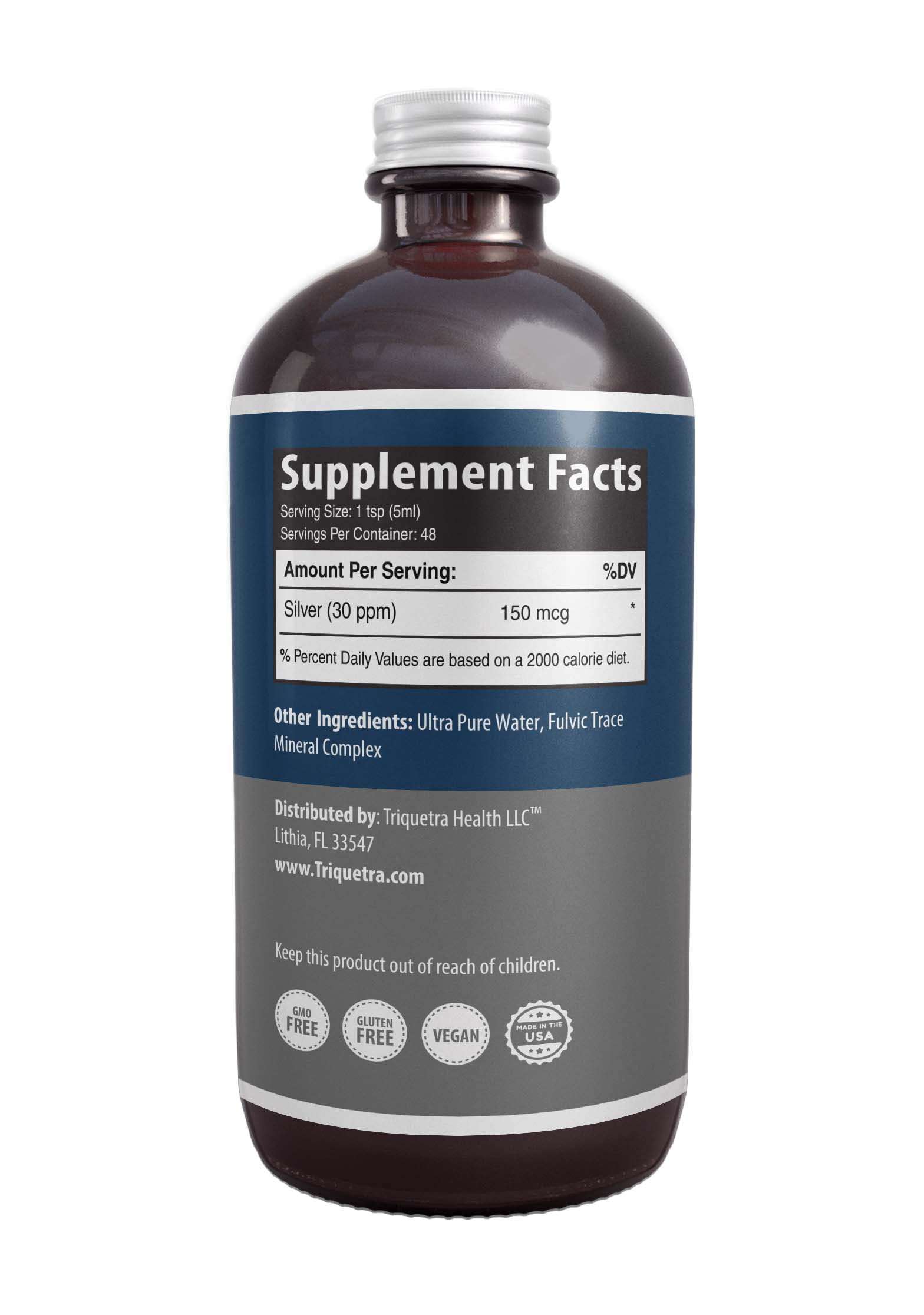Bioactive Colloidal Silver - 8 oz, Glass Bottle, Vegan, Safe Doses with Highest Effectiveness - Nano Ions, 30 PPM - Immune Support (48 Servings) - Image 7