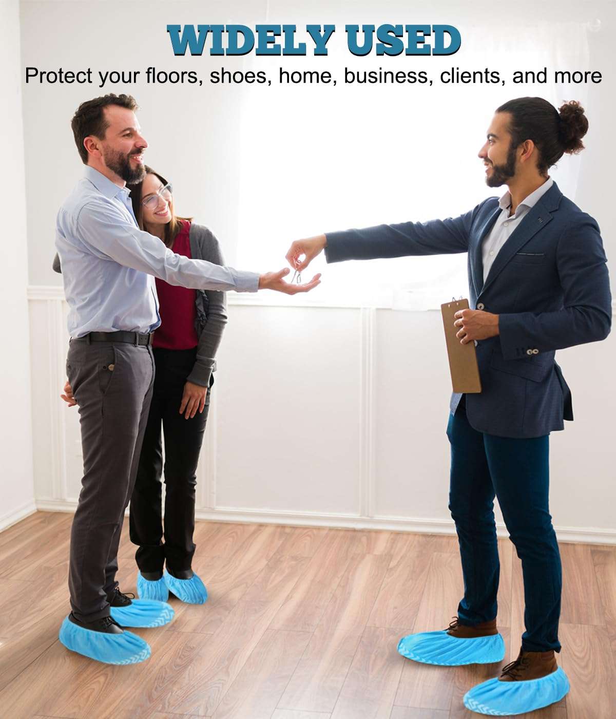 GOTMAR X-Large 200 Pack Breathable Shoe Covers Disposable for Indoors - Reusable Non-Slip Blue Booties, Fits Up to Men’s Size 13, Ideal for Home, Office & Travel, Doubles as Travel Shoe Bags - Image 5