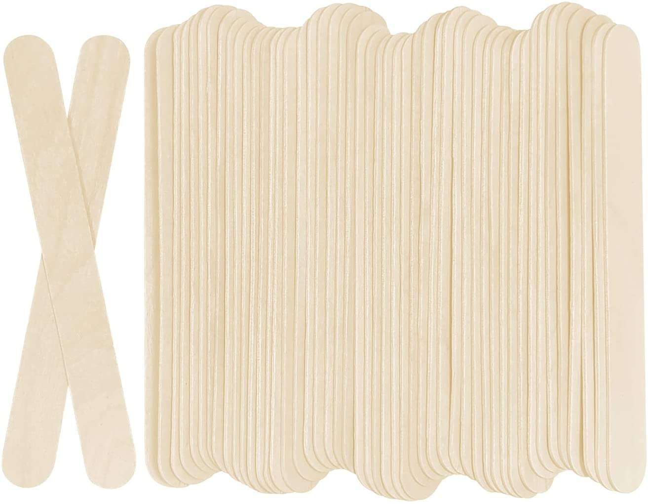 KTOJOY 100Pcs Jumbo Wooden Craft Sticks Popsicle Stick 6” Long x 3/4”Wide Treat Ice Pop for DIY Crafts，Home Art Projects, Classroom Supplies - Image 1